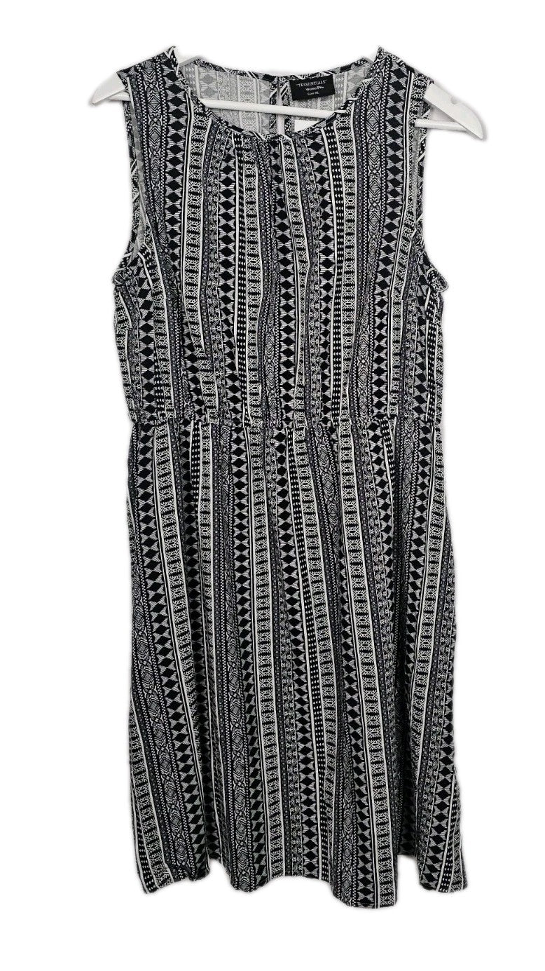 EK9580 Damen Kleid von Tessentials, Schwarz/Weiß, Gr. XL (Entspricht L)0