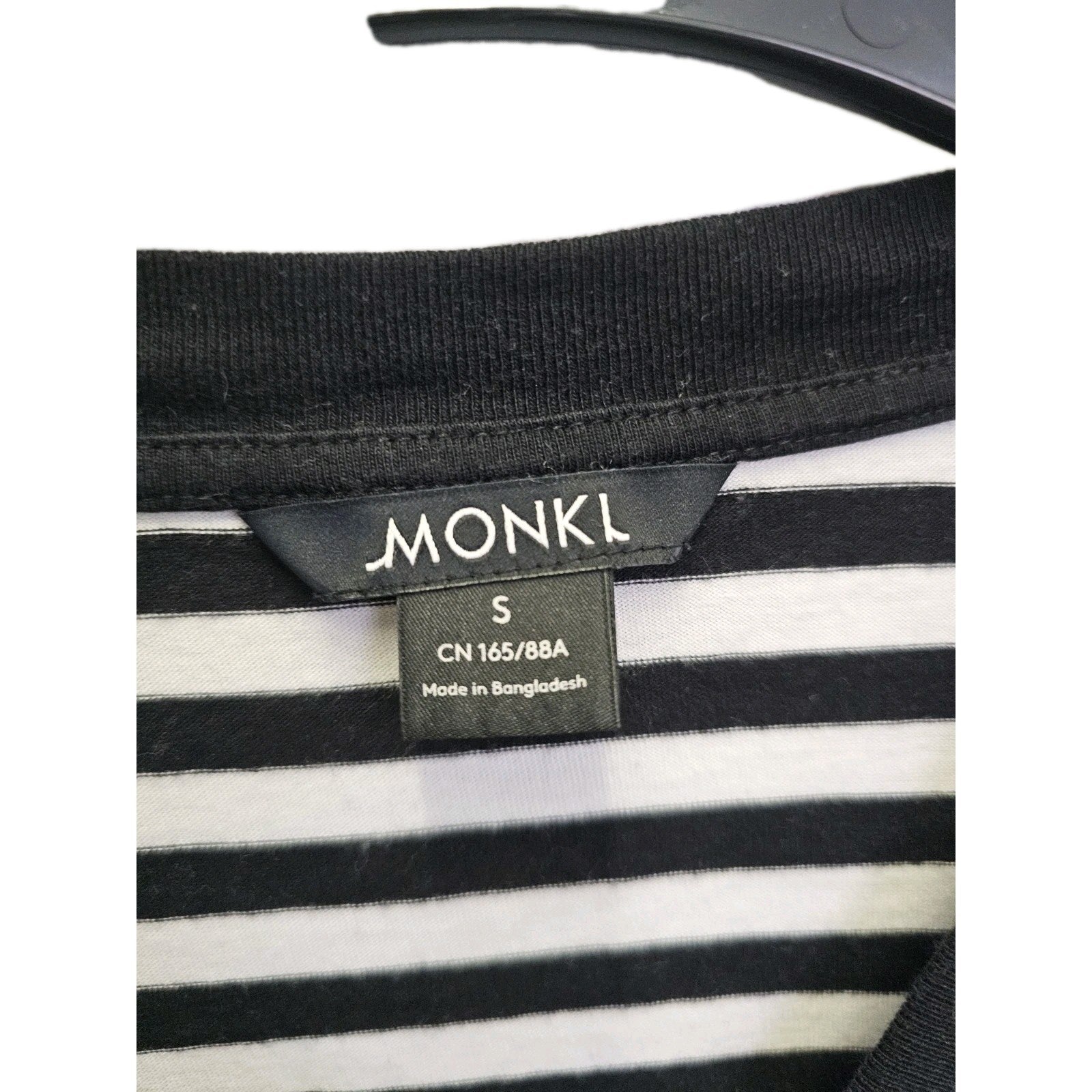 EK6365 Damen Tshirt Bon MONKL , Schwarz Weiß Gestreift, Gr. S1