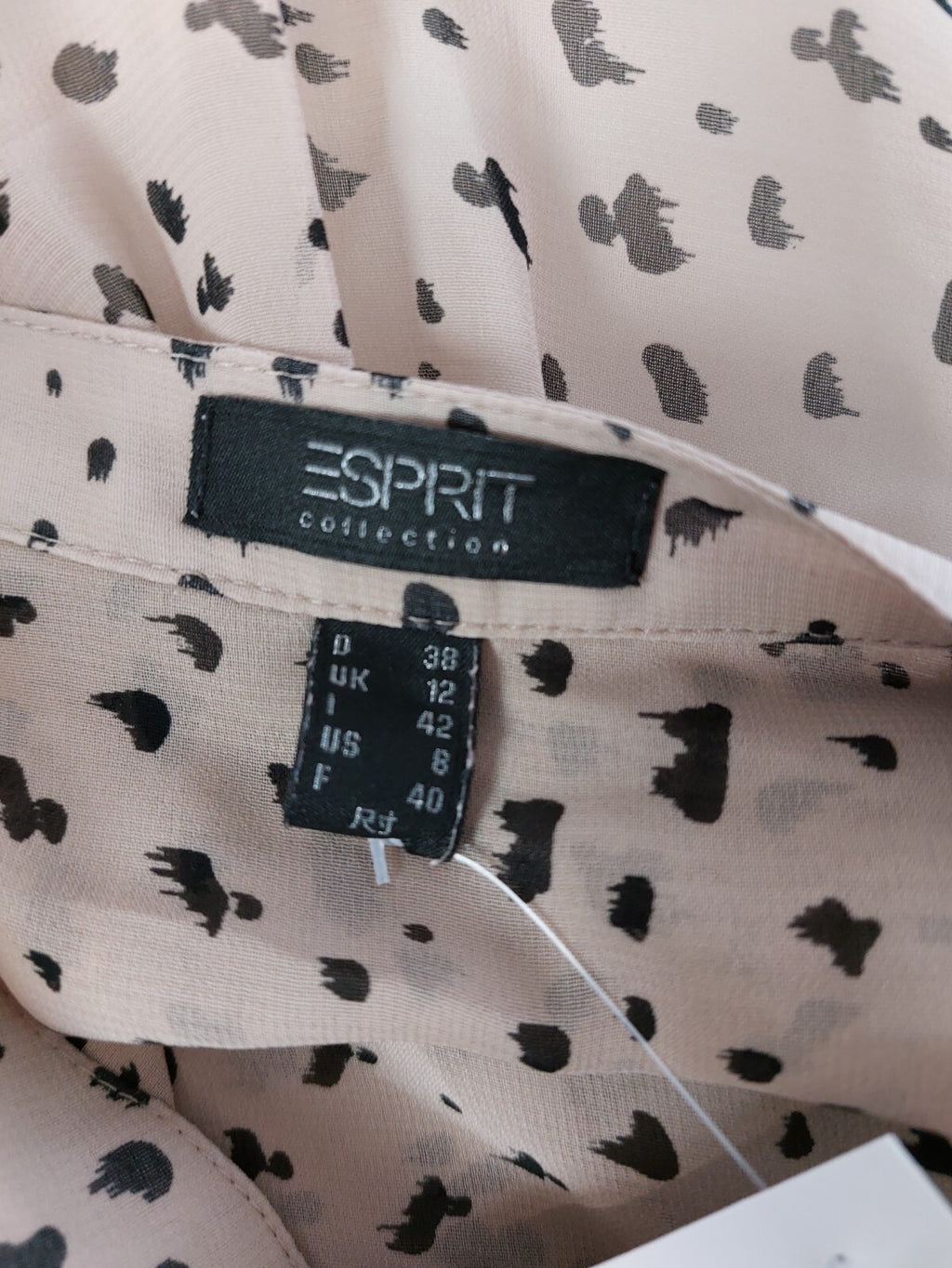 EK2866 Damen Bluse von Esprit, elfenbeinfarben gemustert, Gr. 385