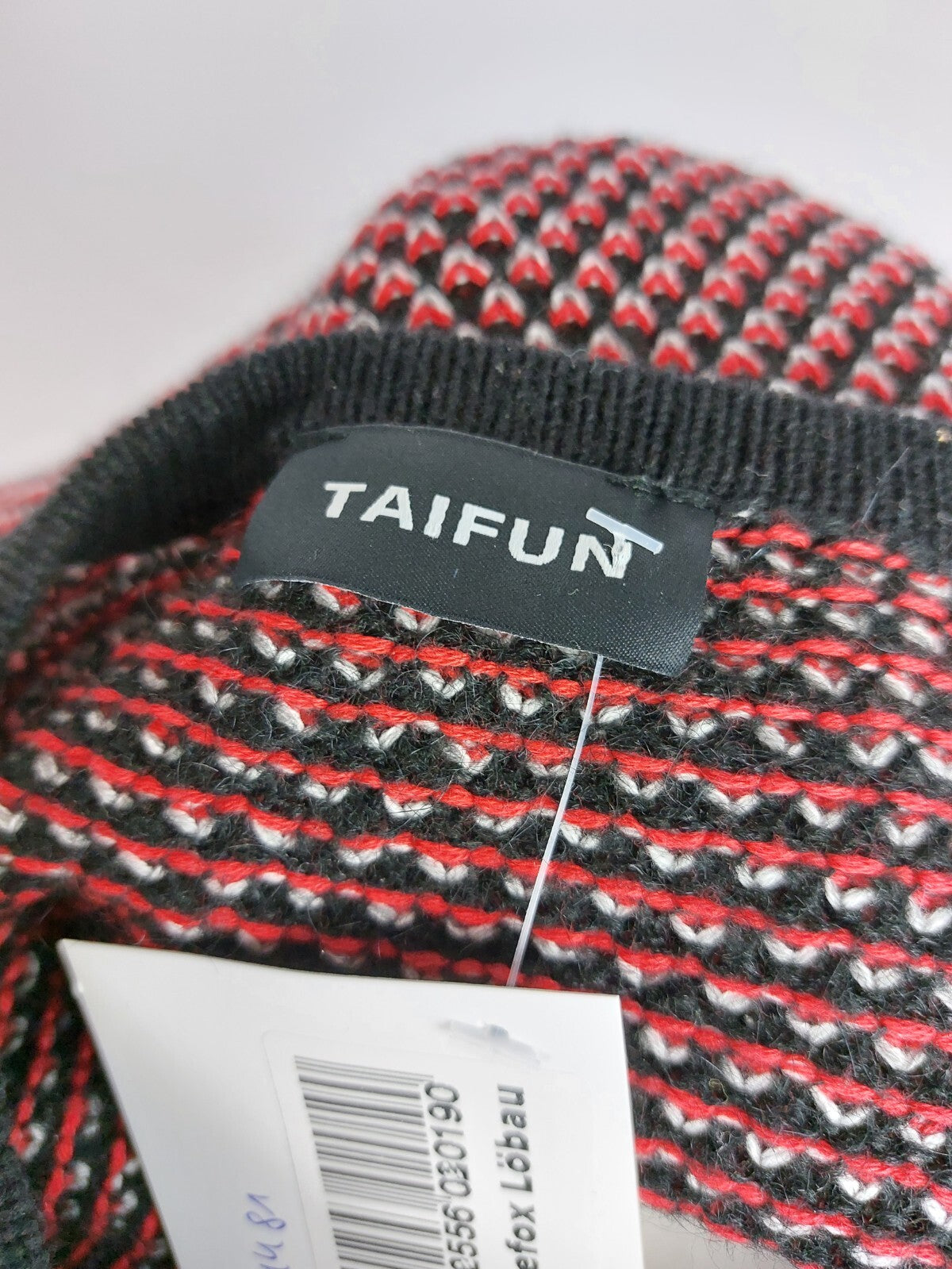 EK4481 Damen Strickjacke von Taifun, rot-schwarz-weiß, Gr.M7