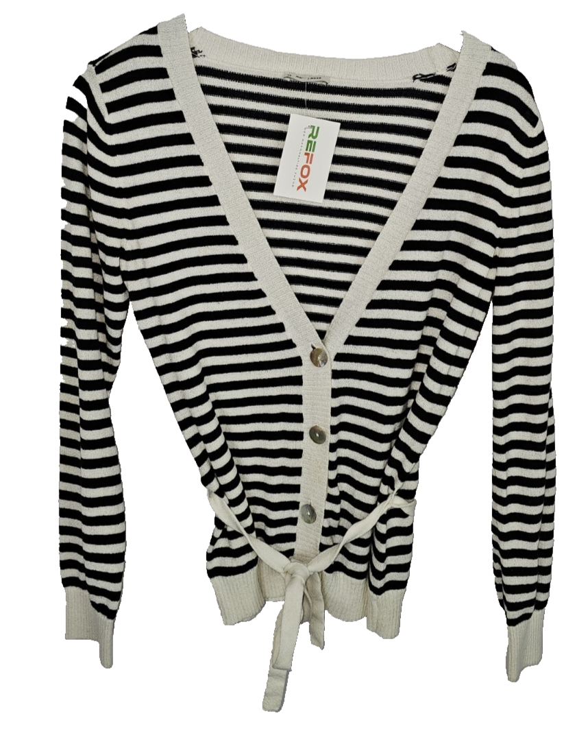 EK8184 Damen Strickjacke von More&More, Weiß-schwarz,  Gr. 380