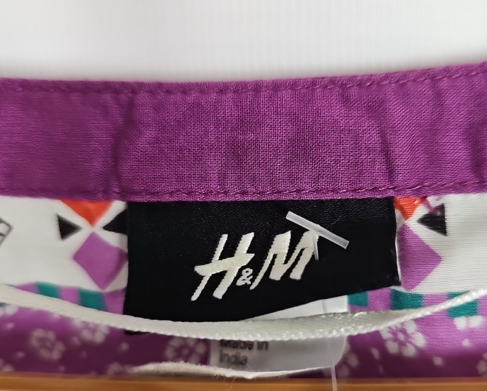 EK8312 Damen Bluse H&M Gr.38 Lila Blumenmuster1