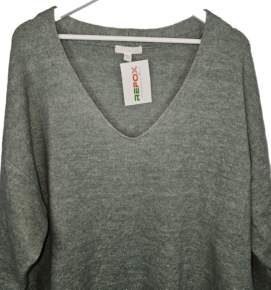 EK7913 Damen Pullover von H&M, Grau-Grün, Gr. L1