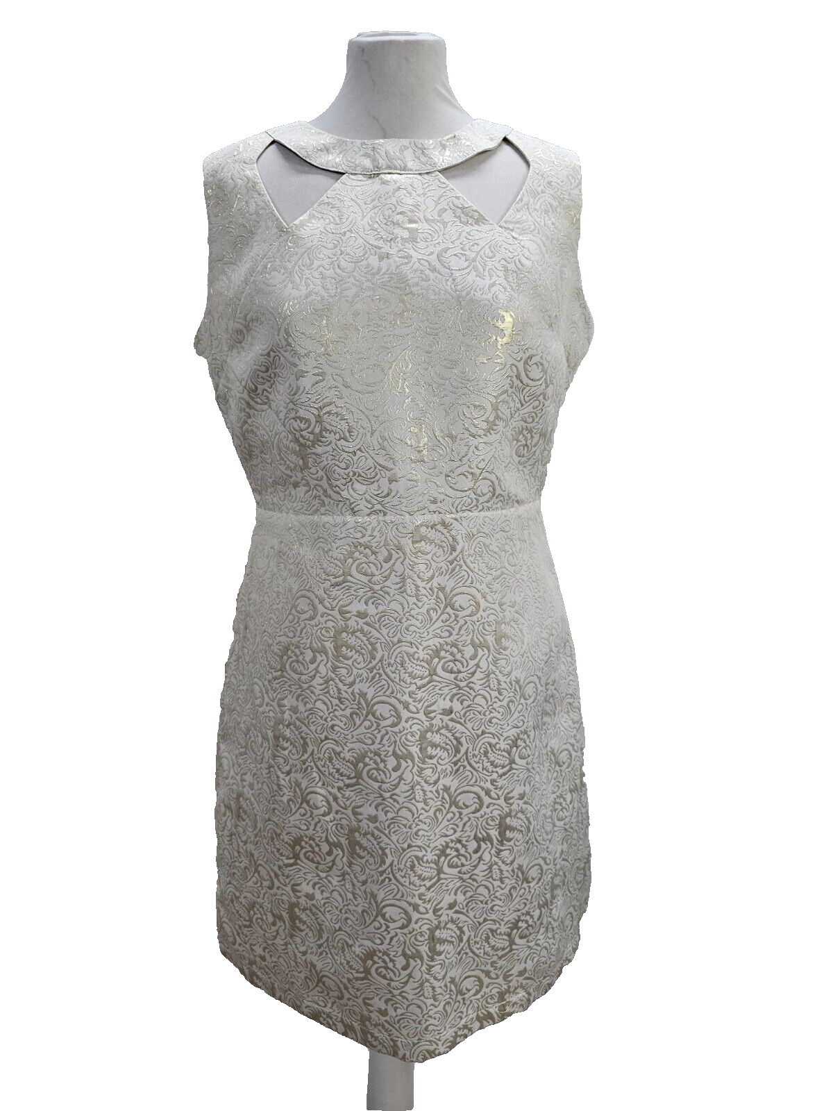 EK2852 Damen Kleid von Little Mistress, weiß/gold, Gr. 420