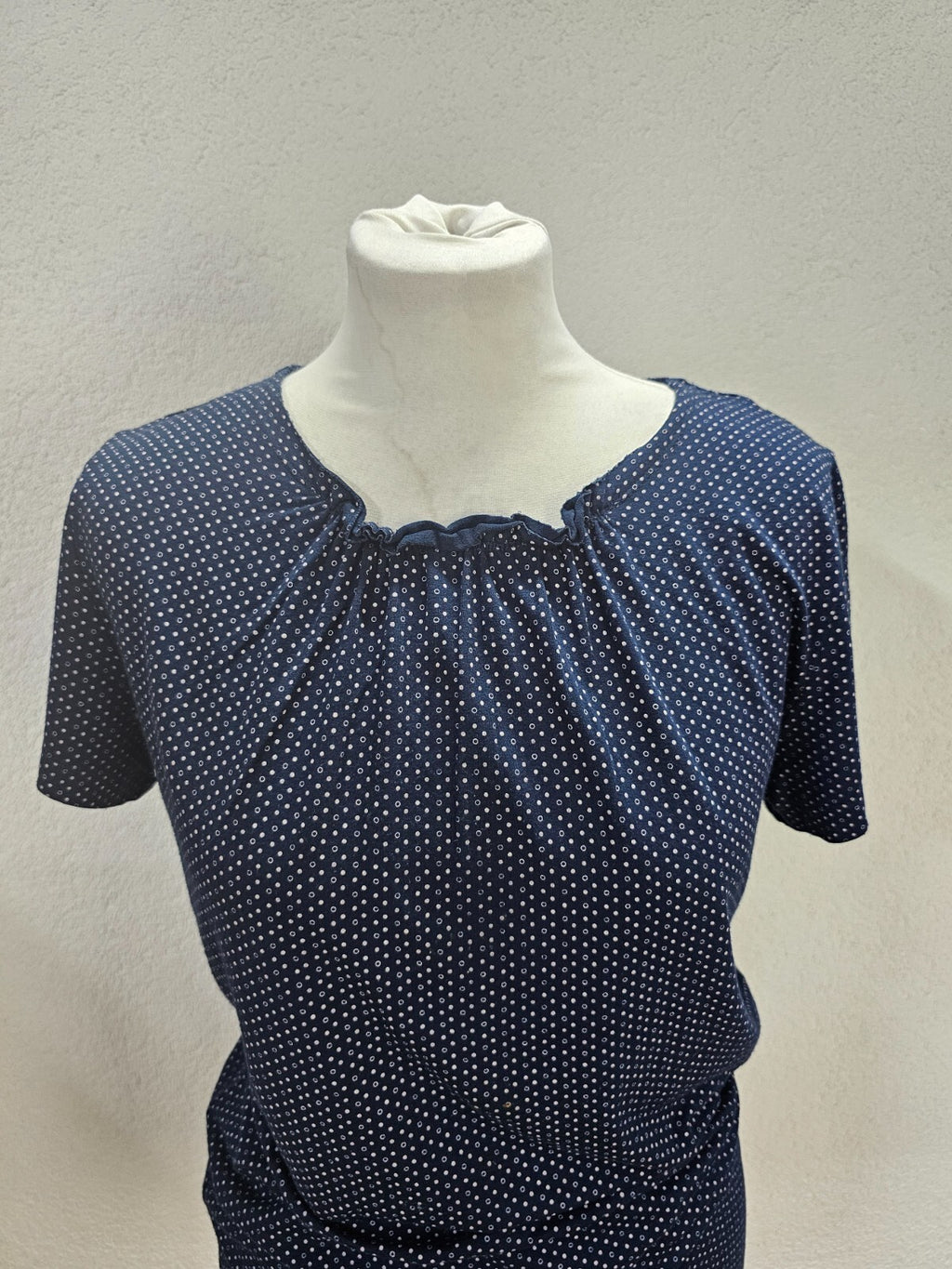 EK6228 Damen T-Shirt von Mark Adam, dunkelblau, gepunktet, Gr. M1