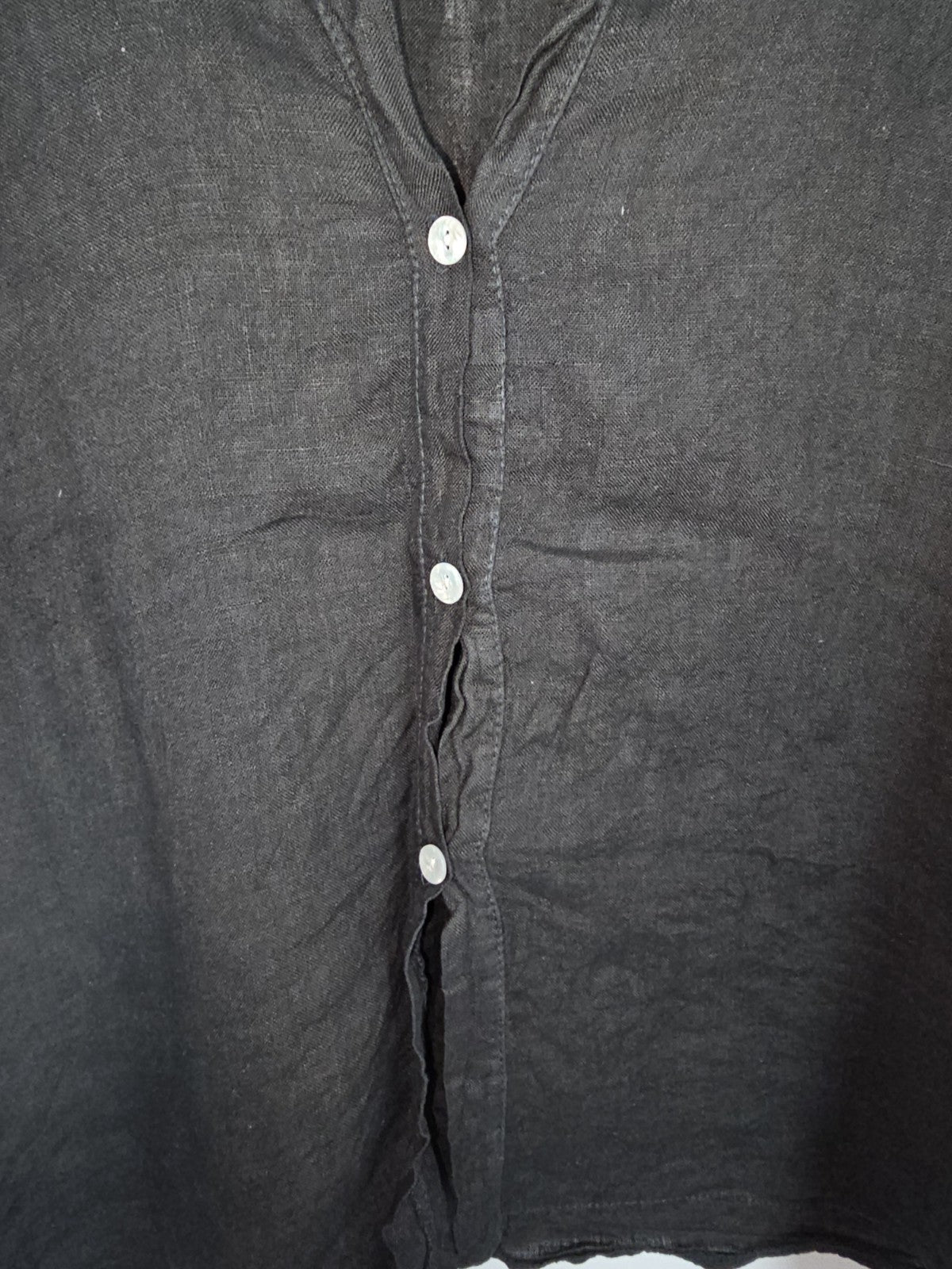 EK9997 Damen Bluse von Puro Lino, Schwarz, Gr. L2