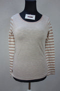EK3264 Damen Langarmshirt von edc, rosa-weiß gestreift, Gr. L0