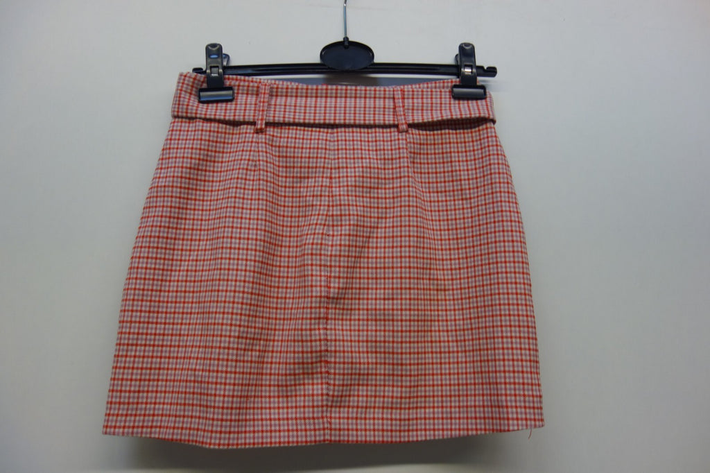 EK2628 Damen Rock von Pull&Bear Größe S beige, rot, lila karriert 1