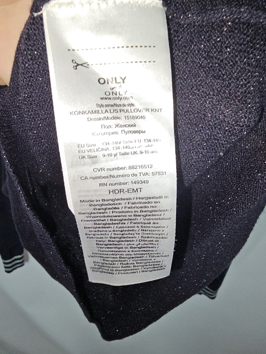 EK9867 Mädchen Pullover von Kids Only, Blau, Gr. 1343