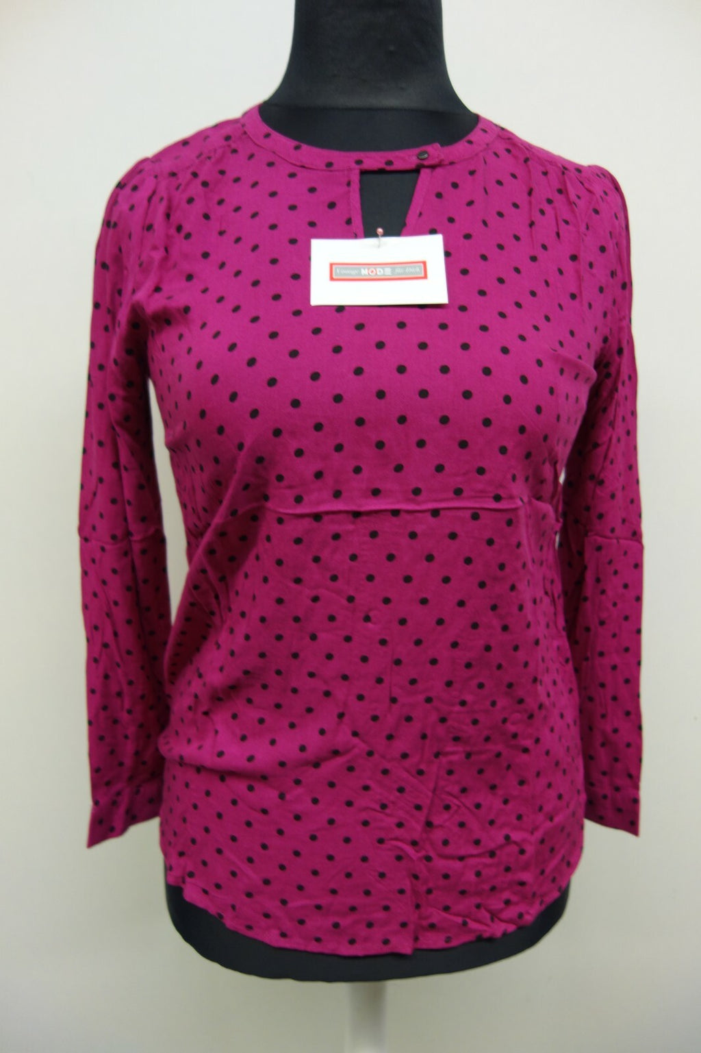 EK1446 Damen Bluse von Transa, pink mit Punkten, Gr. M0