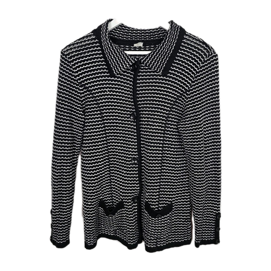 EK8430 Damen Strickjacke, schwarz-weiß, Gr.400