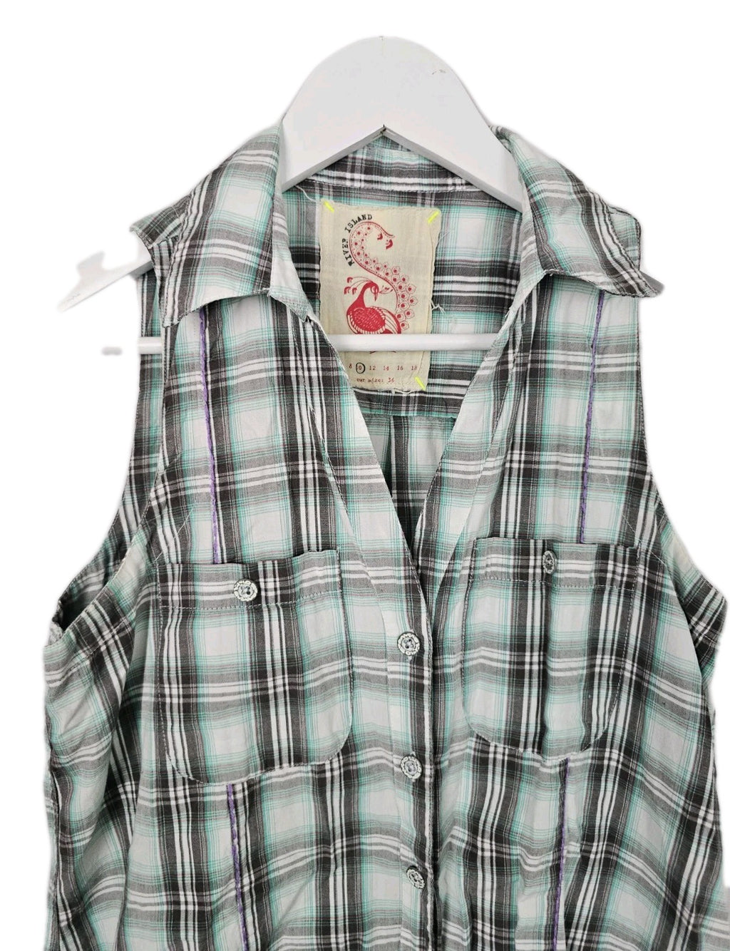 EK9133 Damen Kleid von River Island, grün-grau, Gr.361