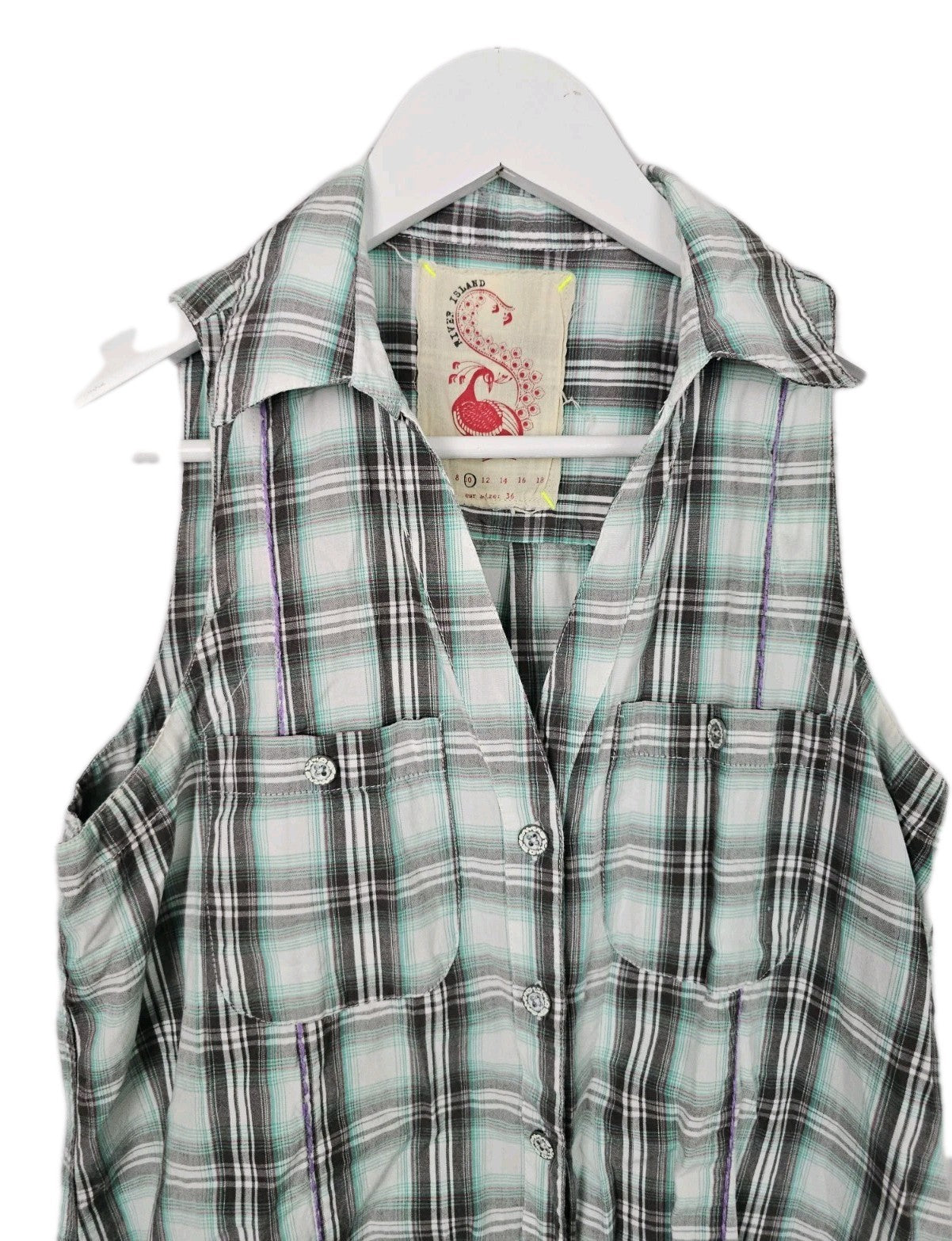 EK9133 Damen Kleid von River Island, grün-grau, Gr.361