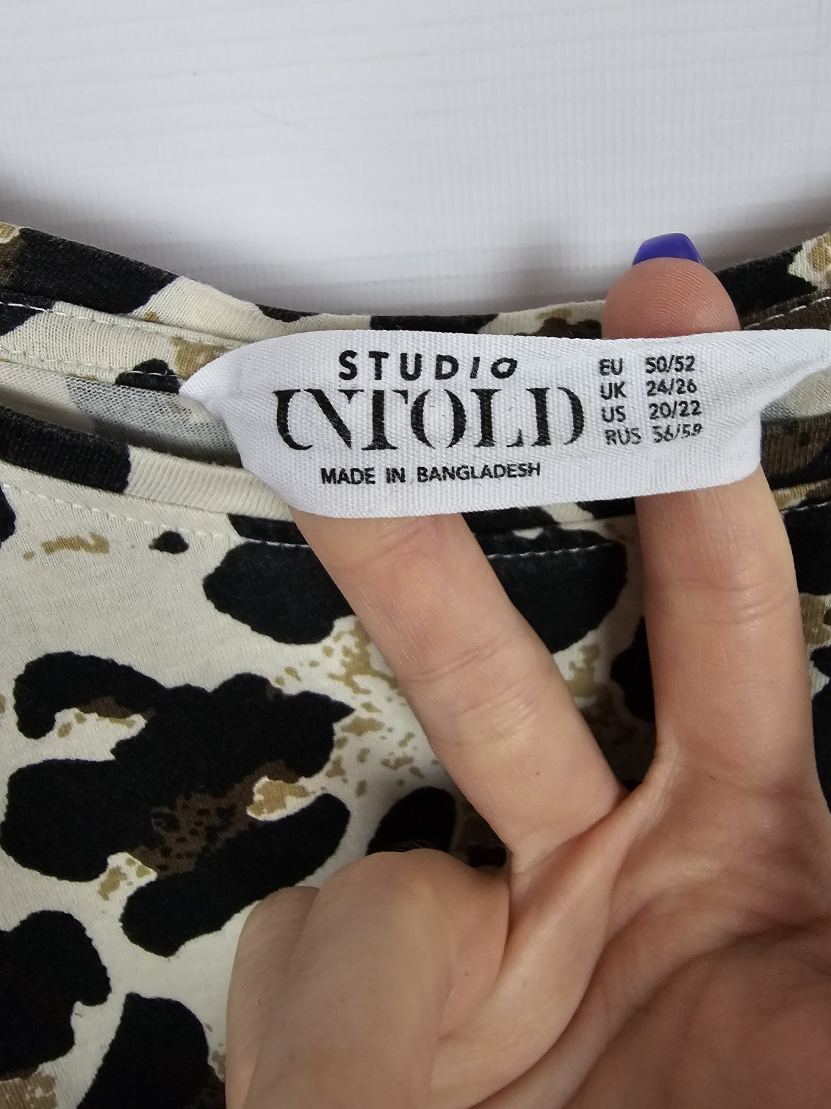 EK10594 Damen T-Shirt Untold Gr.50 Leopardenmuster2