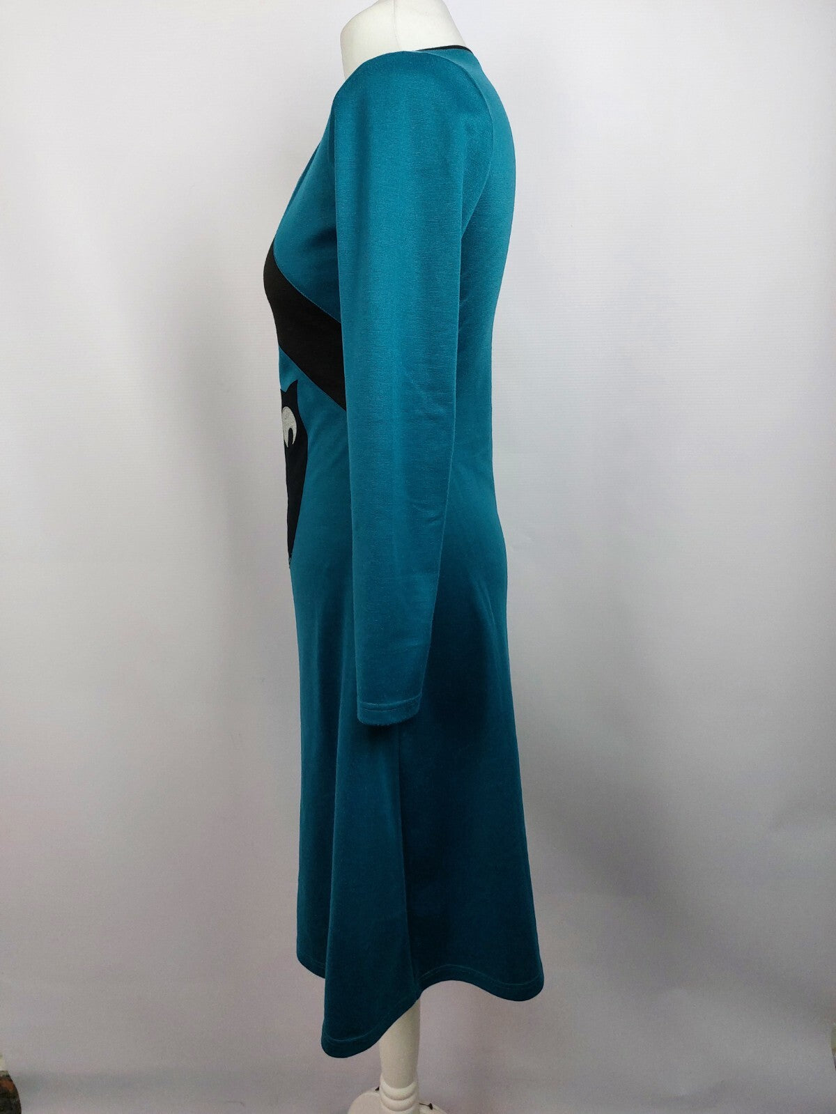 EK4718 Damen Kleid von Eclectick, petrol/schwarz, Gr. L2