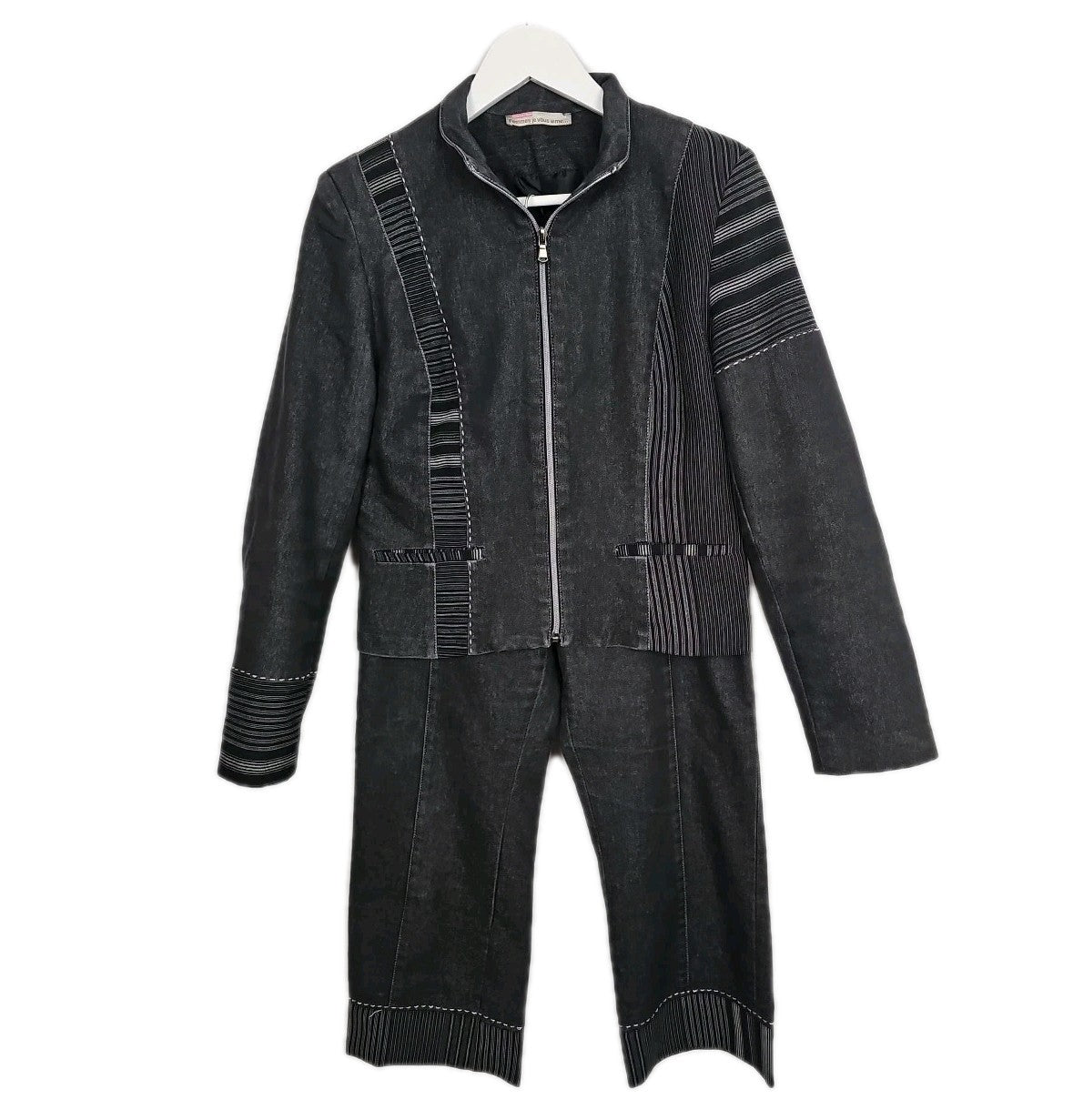 EK10249 Damen Zweiteiler von "Femmes je vous aime", grau, Jacke und Hose, Gr.380