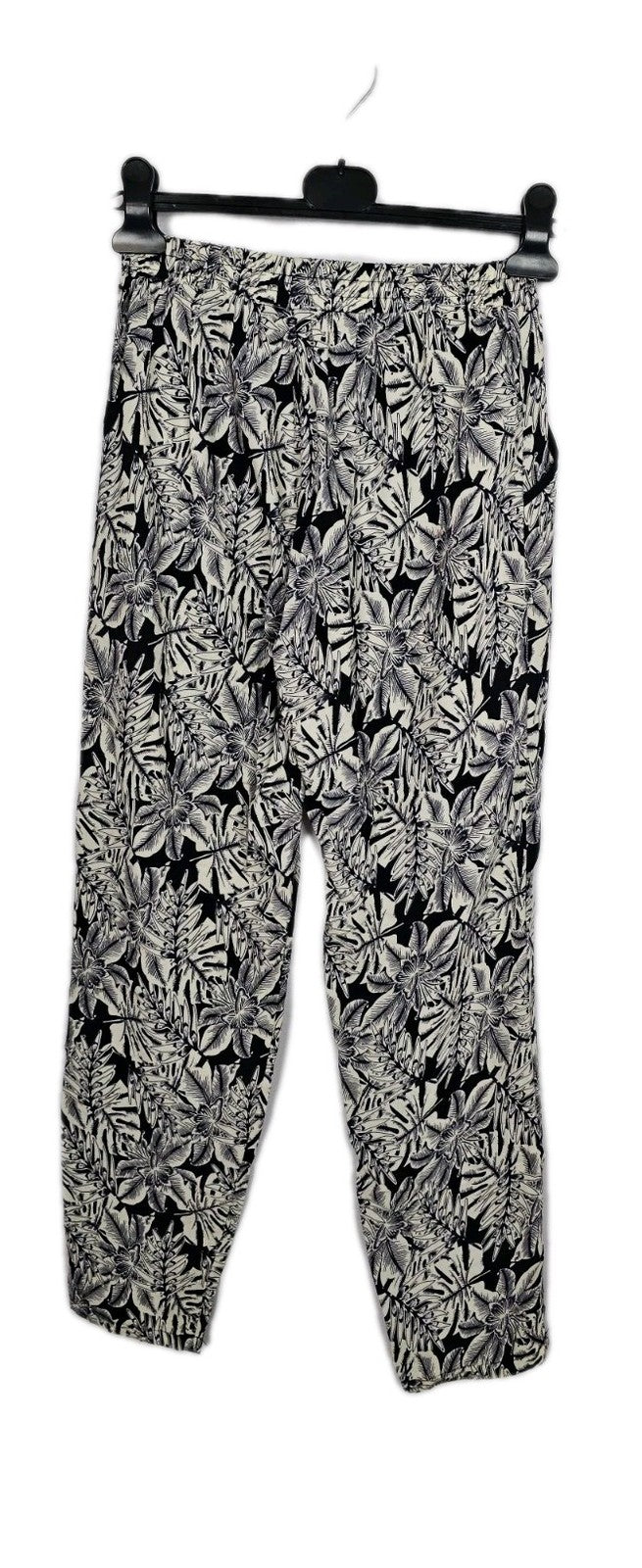 EK9599 Damen Stoff Hose, Schwarz/Weiß, Gr. Ca Xs/S3