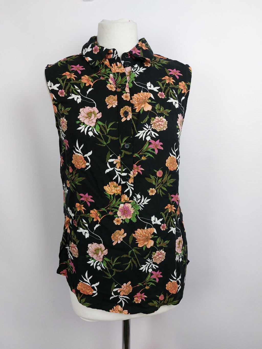 EK4367 Damen Bluse von Tom Tailor, schwarz mit Blumen, Gr. 360