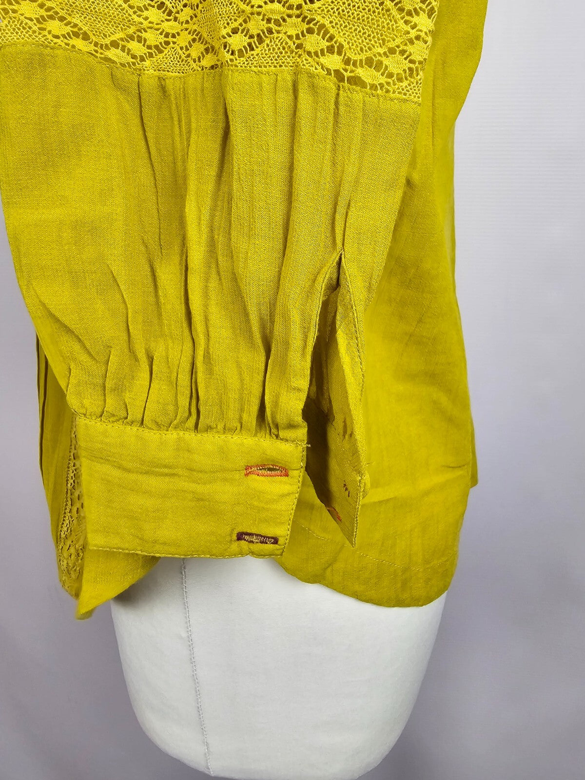 EK5051 Damen Bluse von White Stuff, senfgelb, Gr. 384