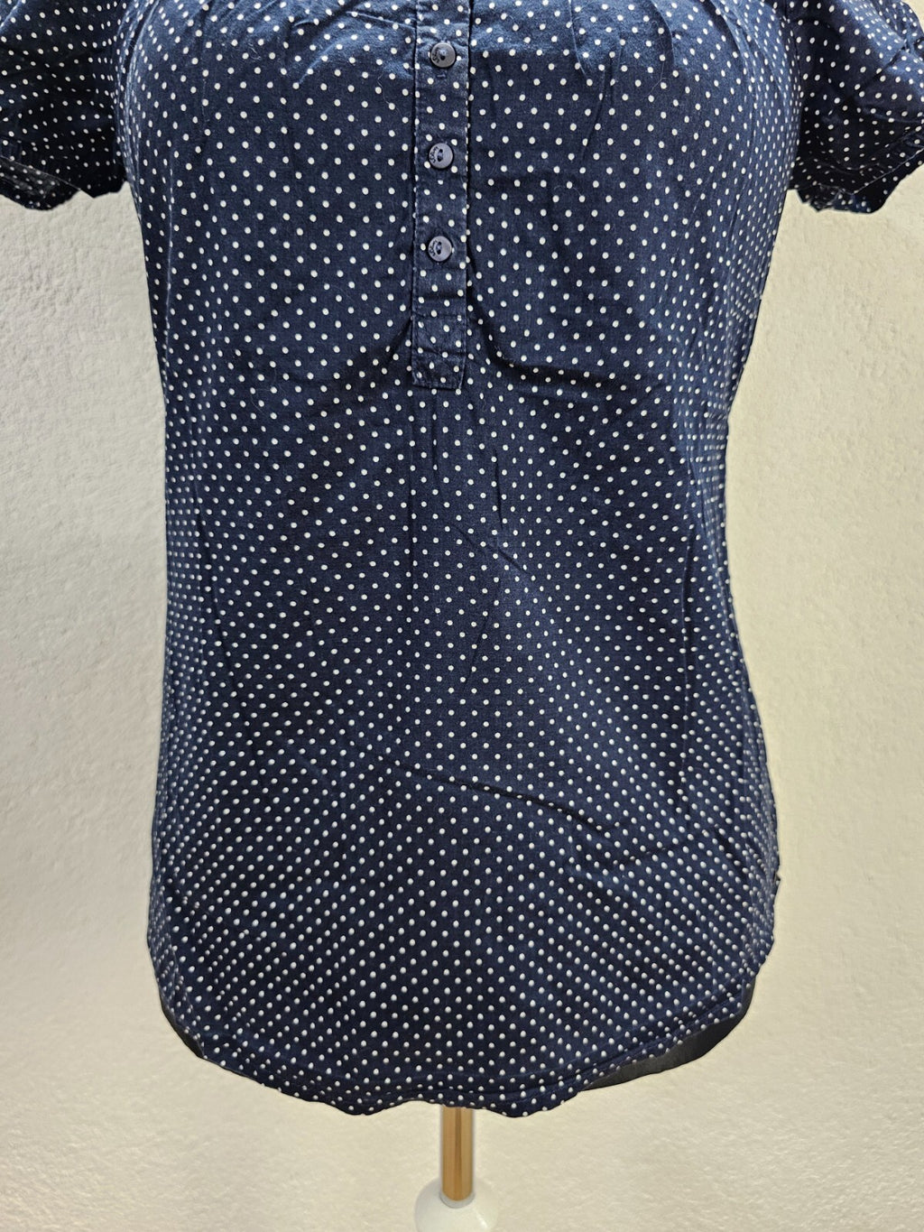 EK5742 Damen Bluse von s.Oliver, dunkelblau, gepunktet, Gr. 362