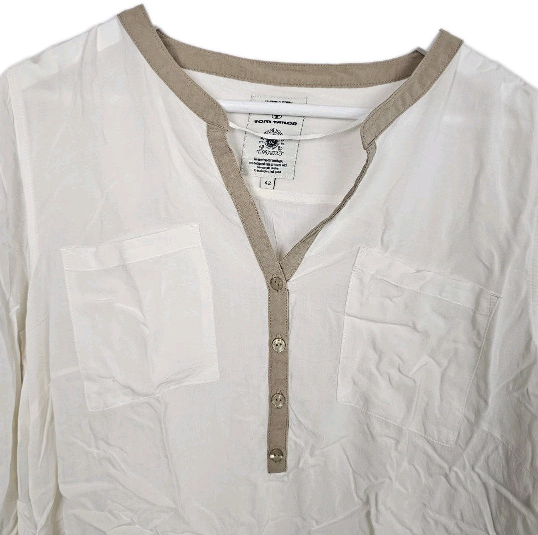 EK8437 Damen Bluse von Tom Tailor, weiß, Gr.421