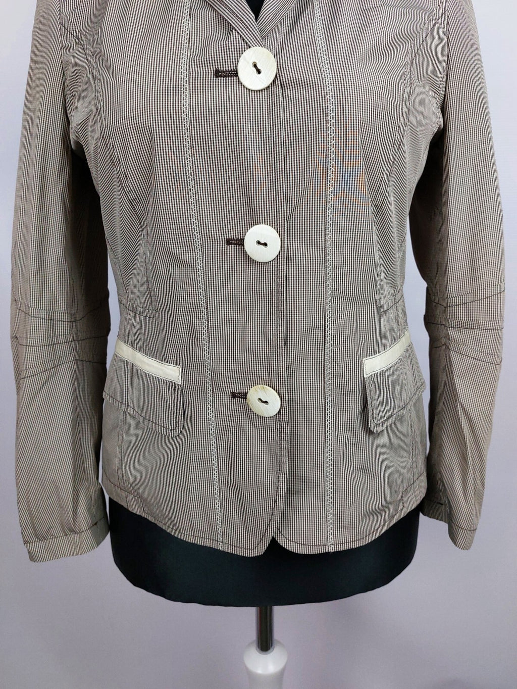 EK4892 Damen Jacke von Isabel, beige/braun kariert, Gr. 402