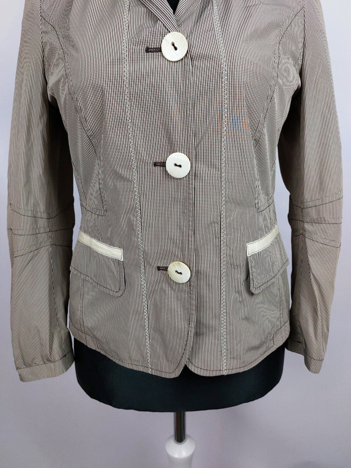 EK4892 Damen Jacke von Isabel, beige/braun kariert, Gr. 402