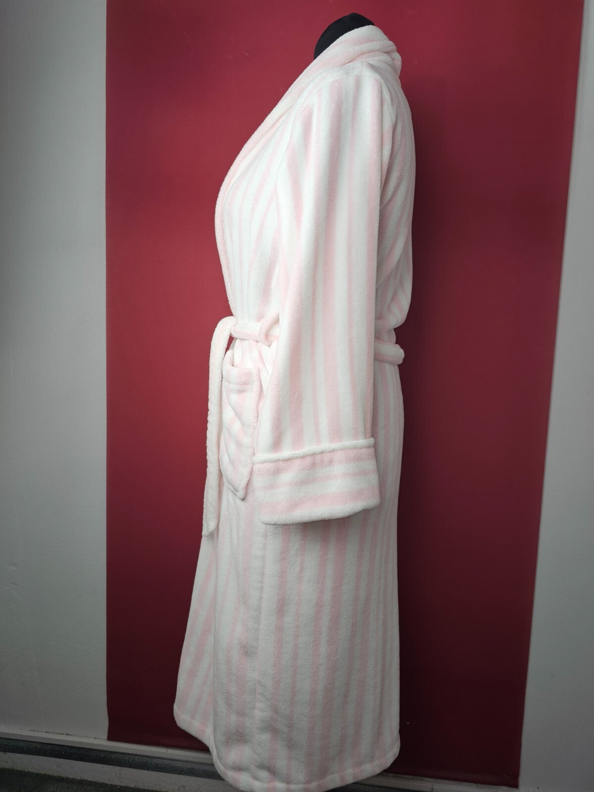 EK4512 DAmen Bademantel von Strauss, Weiß-Rosa, Gr.: S3