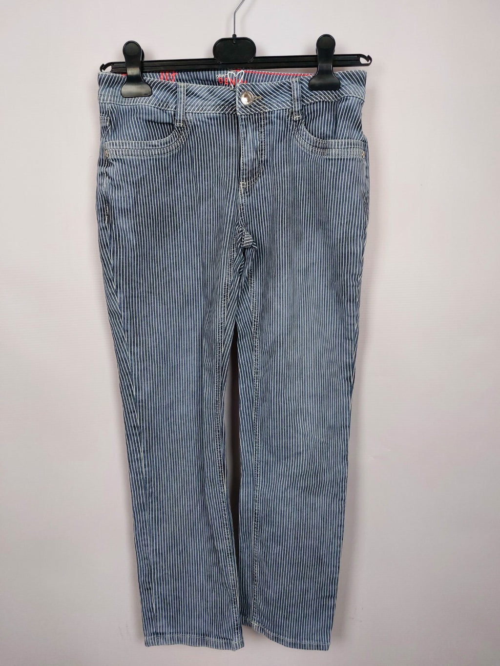 EK0014 Mädchen Jeans von Street One, blau-weiß, Gr.26/260