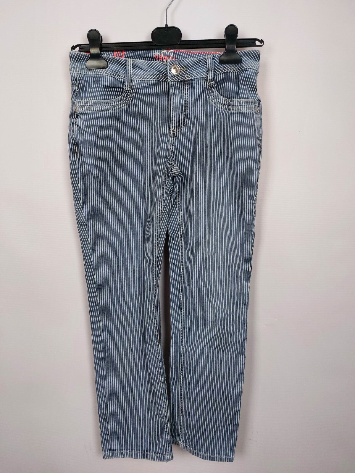 EK0014 Mädchen Jeans von Street One, blau-weiß, Gr.26/260