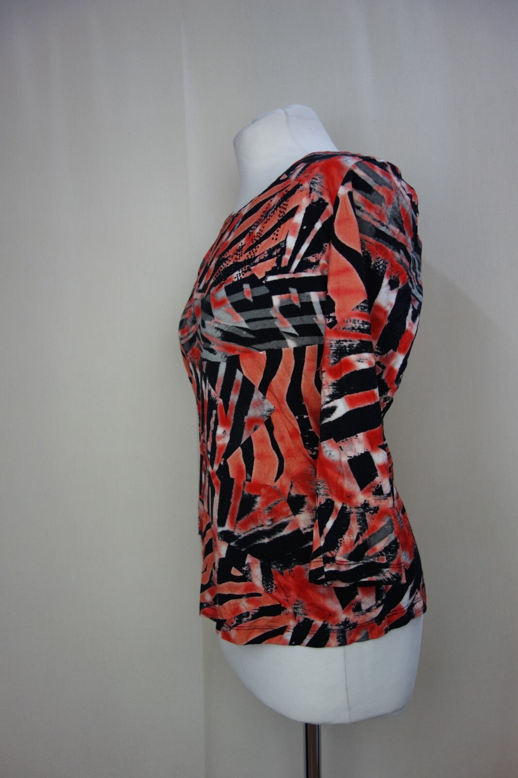 EK3585 Damen Shirt von San Setto, rot schwarz, Gr.363
