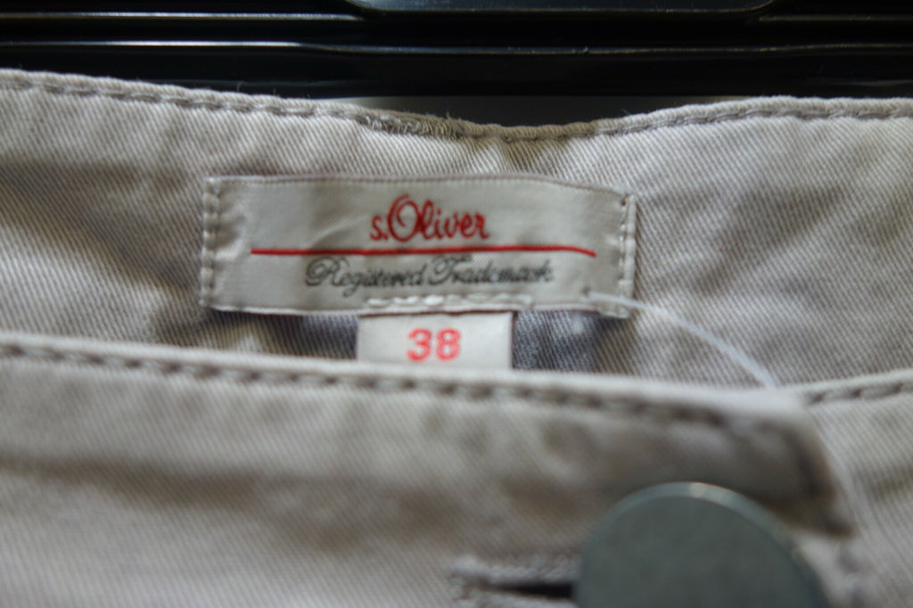 EK0793 Damen Stoff Hose von s. Olivier hell grau Gr 383