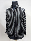 EK5879 Damen Bluse von Erfo, schwarz/silber gestreift, gr. 380