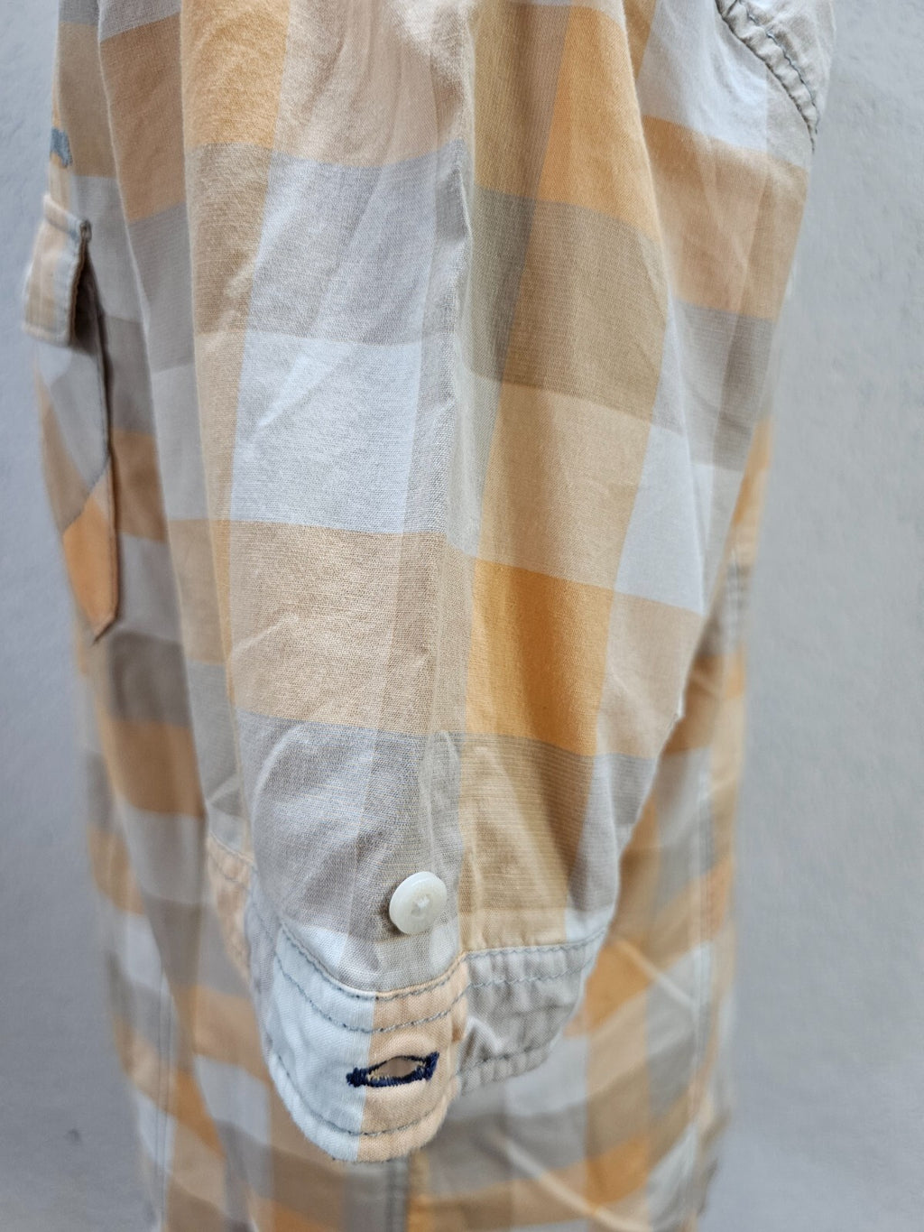 EK5799 Herren Hemd von s.Oliver, orange/beige kariert, gr. L5