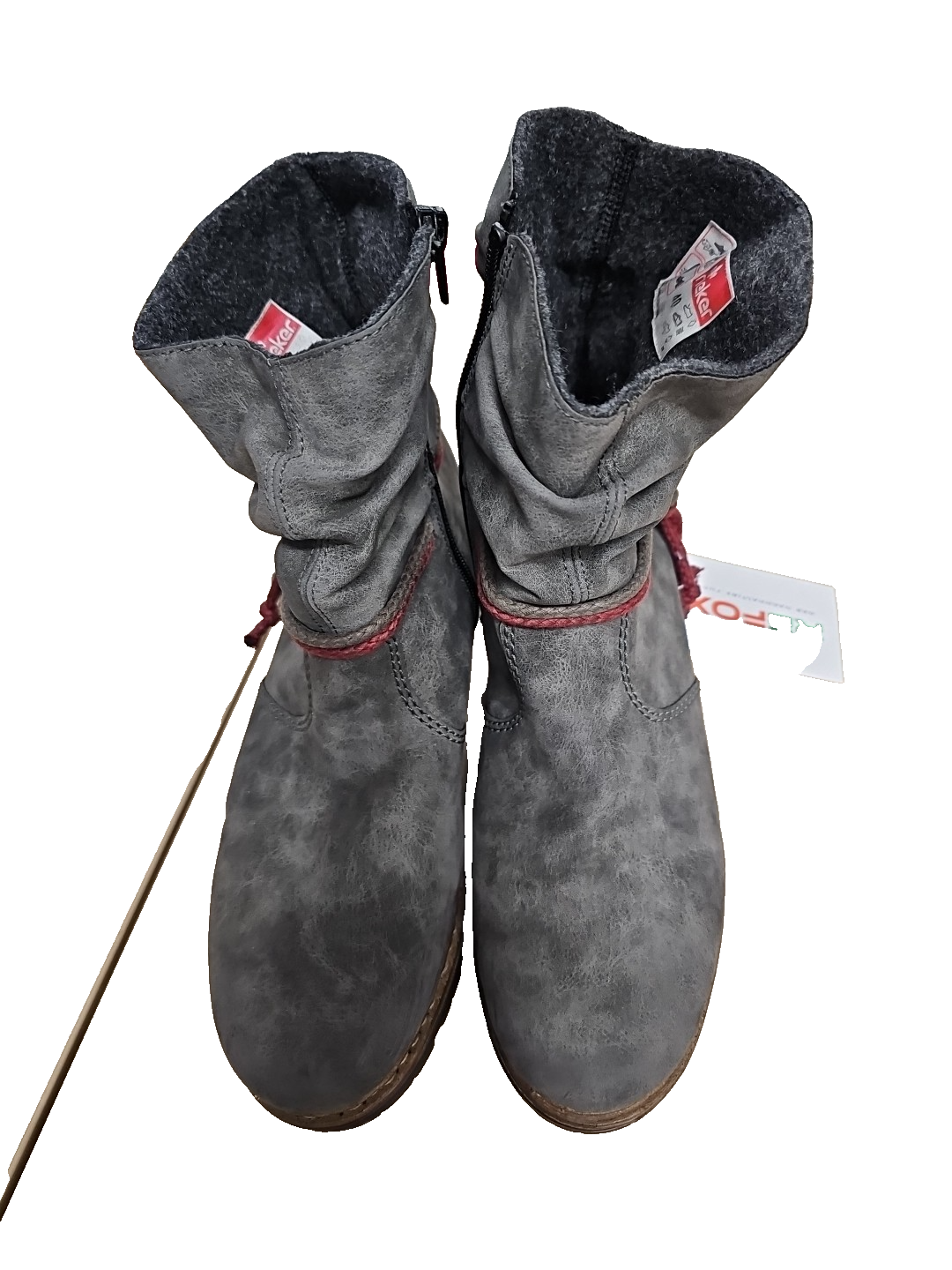 Es705 Winter Stiefelette Rieker Gefüttert Grau Gr 40 wie neu2