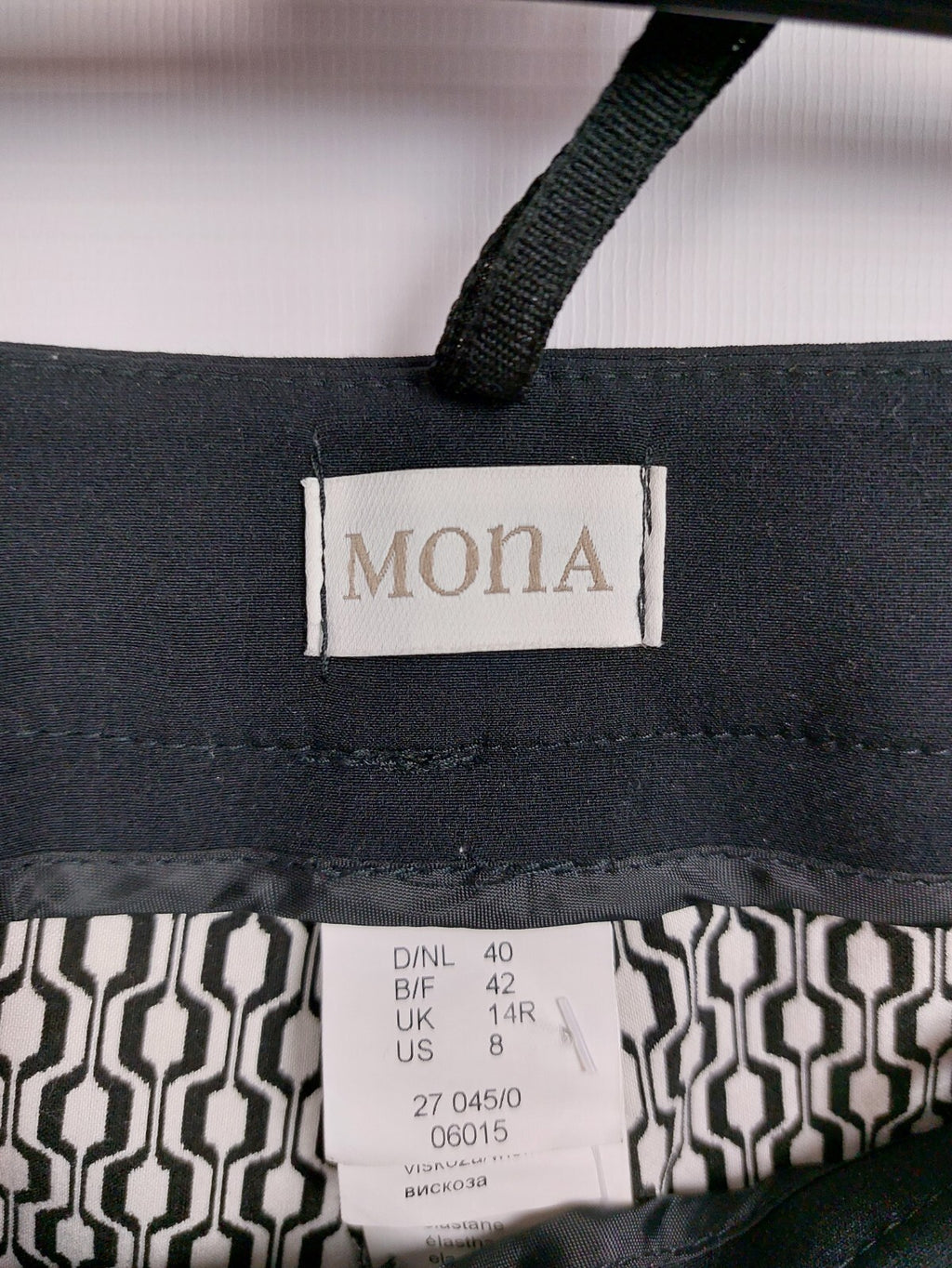 EK4586 Damen Hose von Mona, schwarz/weiß, Gr. 403