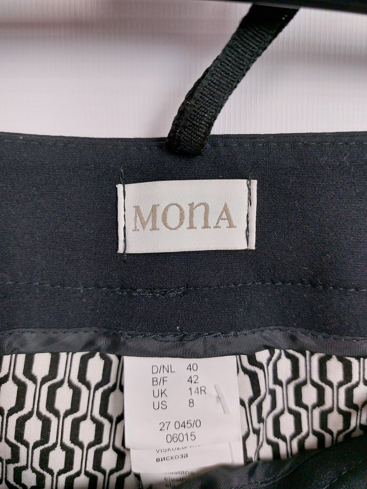 EK4586 Damen Hose von Mona, schwarz/weiß, Gr. 403