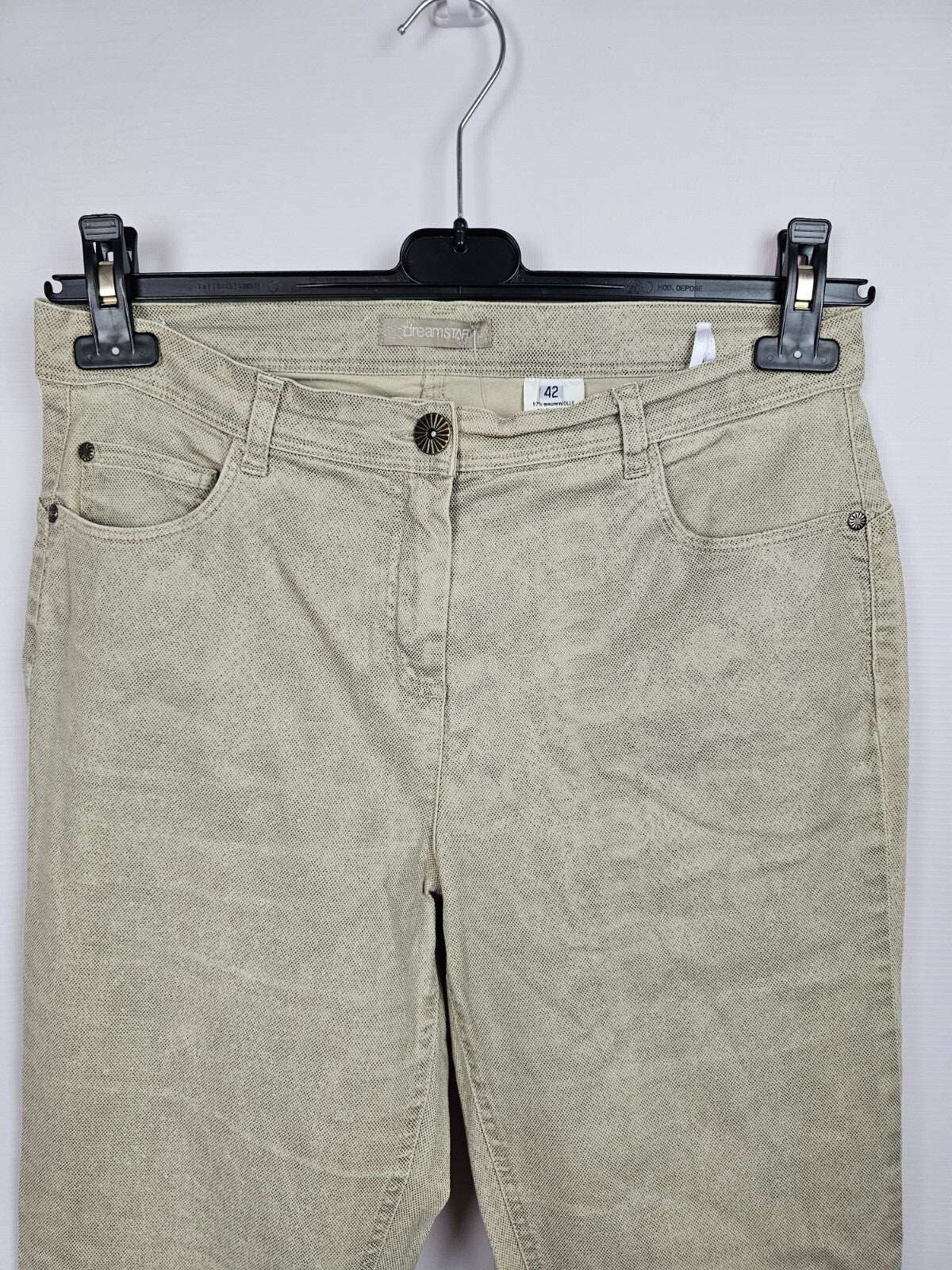 EK5456 Damen Hose von dreamSTAR, beige und grau schimmernd, Gr.421