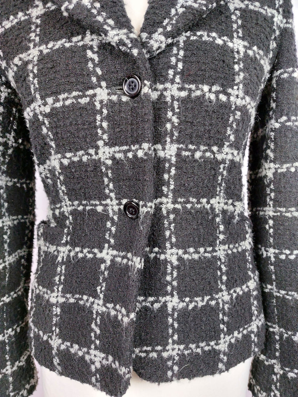EK3988 Damen Blazer von More&More, schwarz mit weiß, Gr. 342