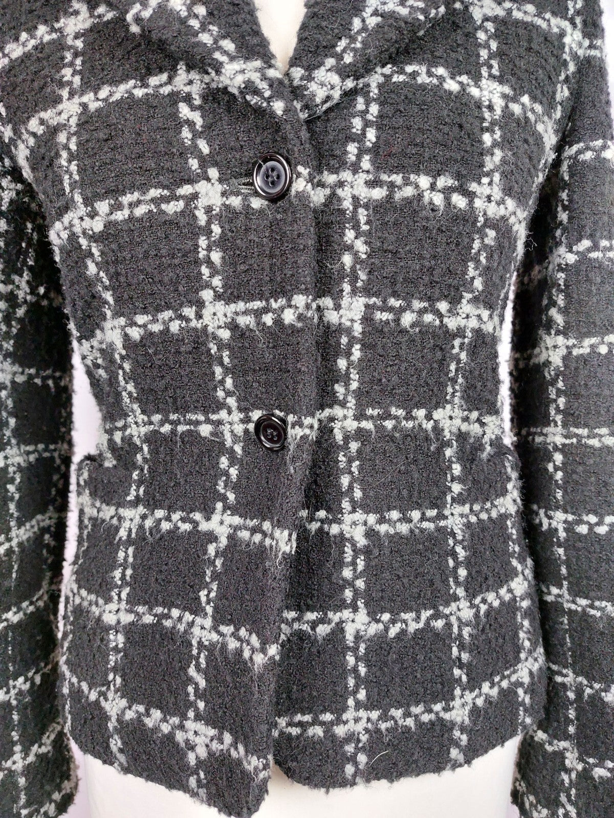 EK3988 Damen Blazer von More&More, schwarz mit weiß, Gr. 342