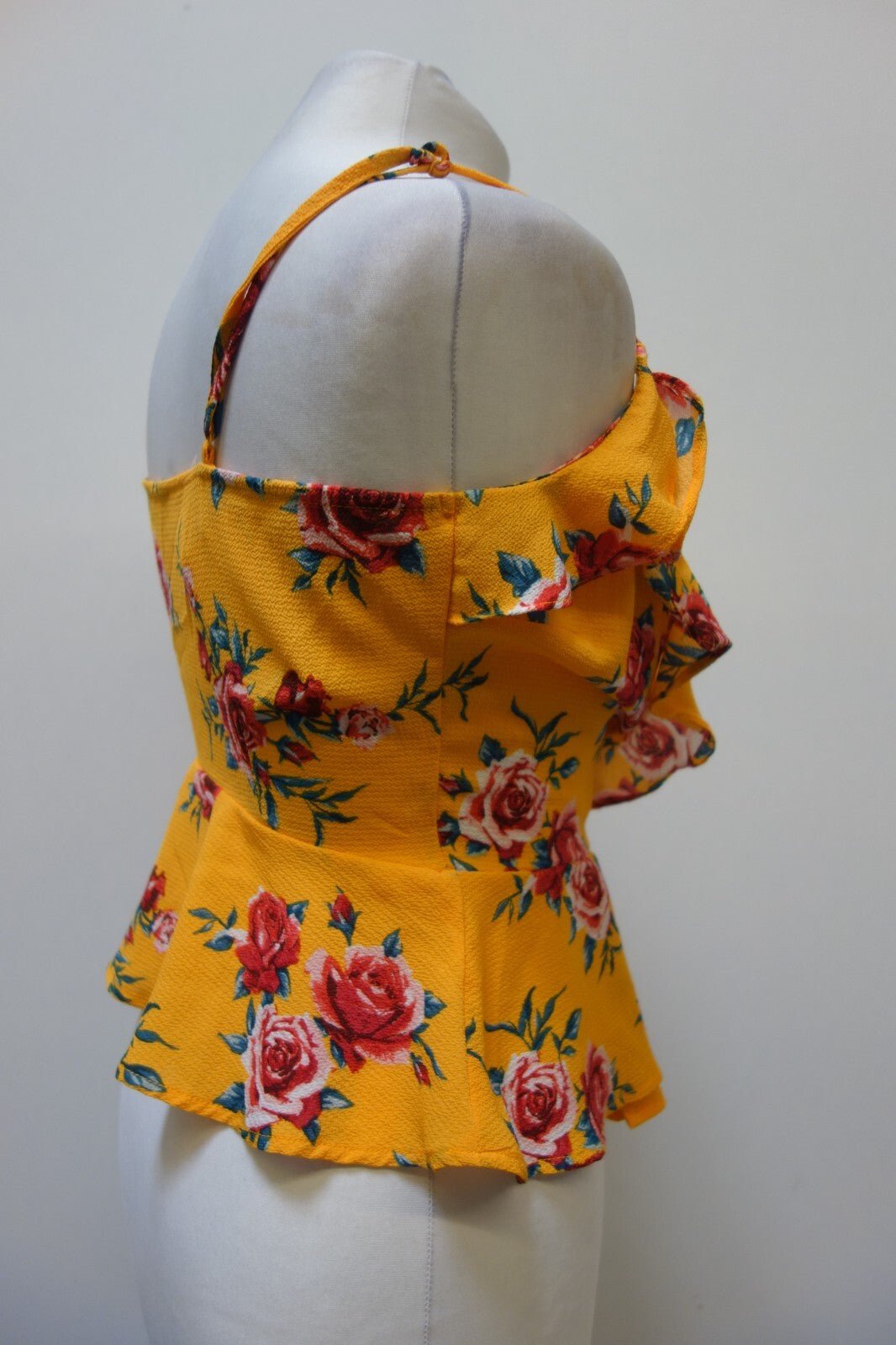 EK3666 Damen Top von H&M, orange mit Blumen, Gr. 362
