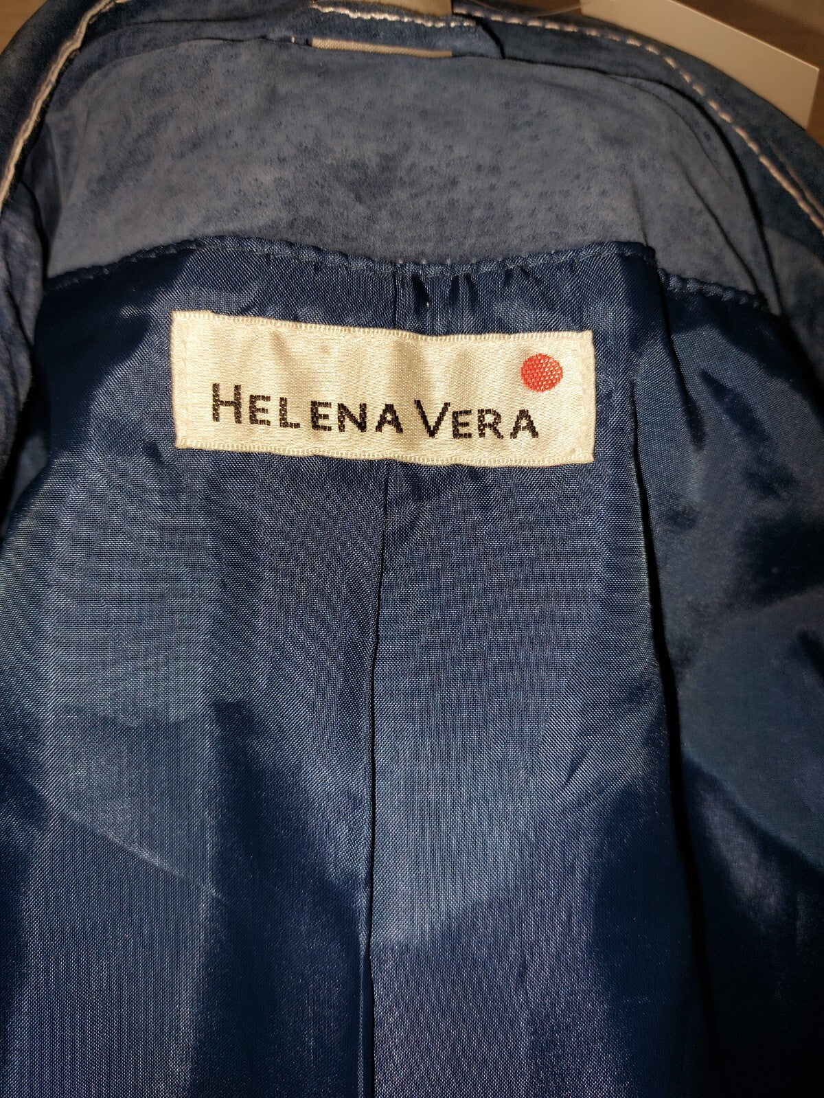 EK2205 Damen Lederjacke von Helena Vera, blau, Gr.383