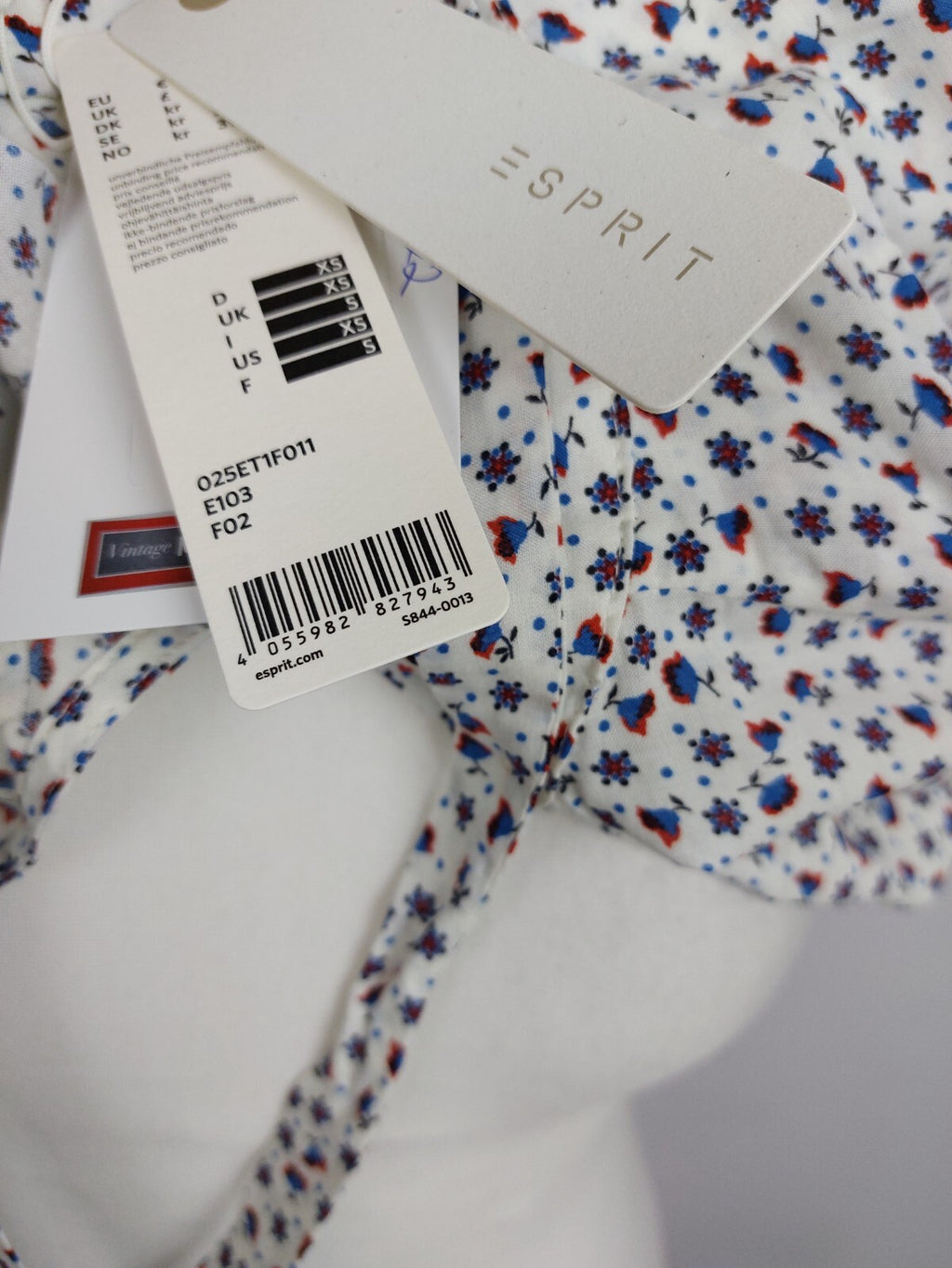 EK0922 Damen Bluse von Esprit, weiß mit Blümchen, Gr. XS8