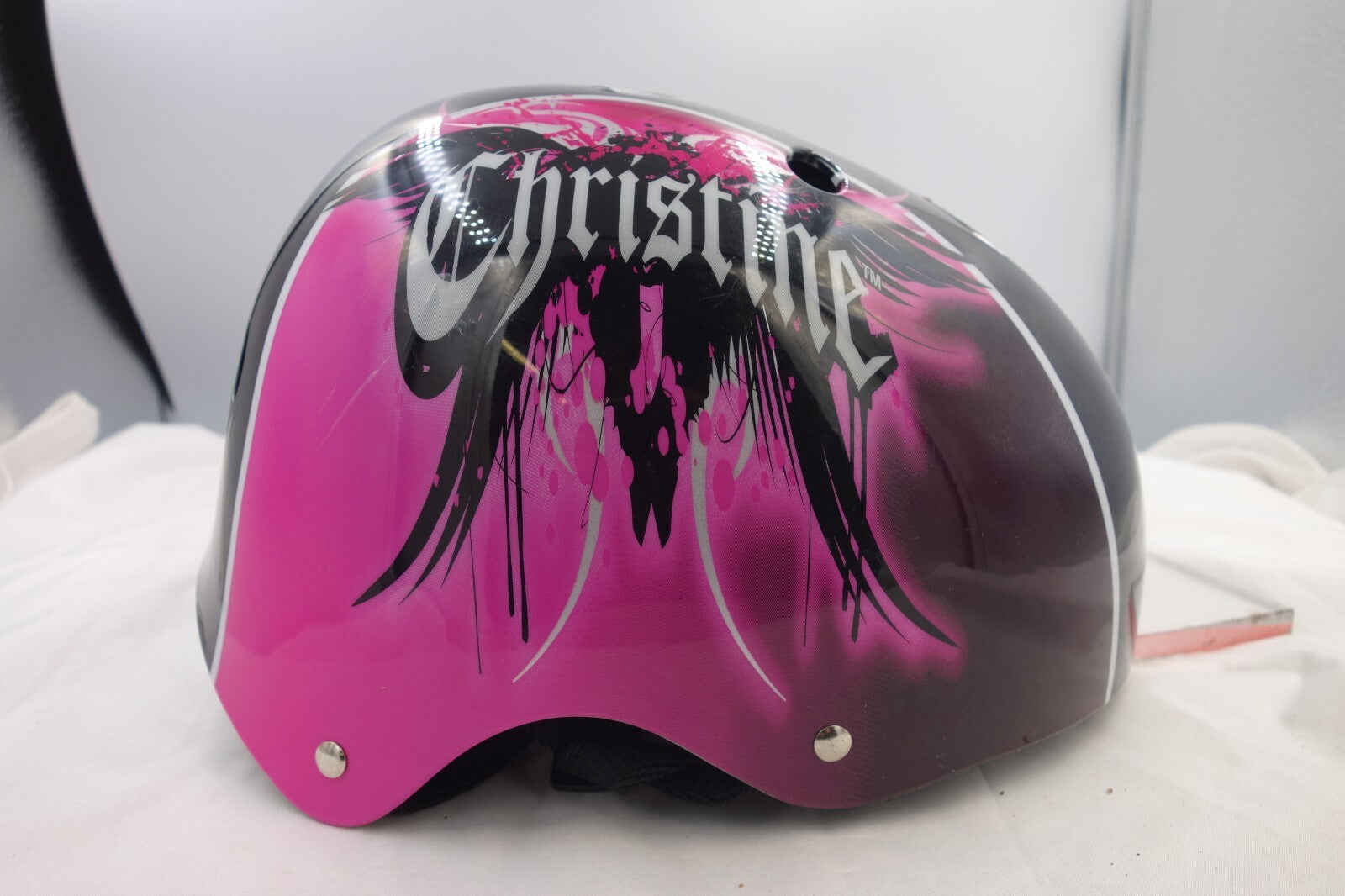 ES0415 Skatehelm für Mädchen, pink-schwarz2