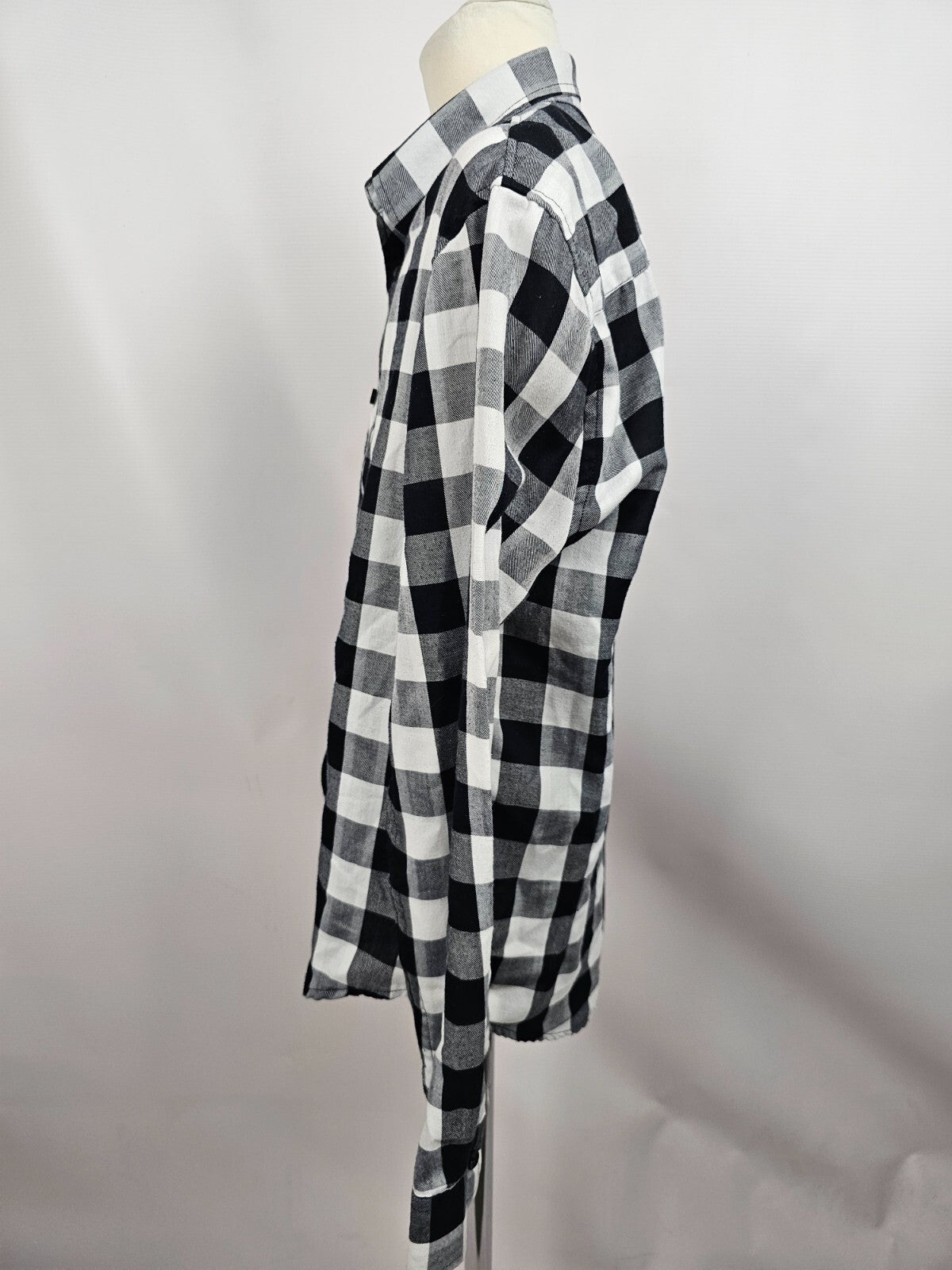 EK5607 Damen Bluse von FSBN, schwarz/weiß, kariert, Gr. XS3