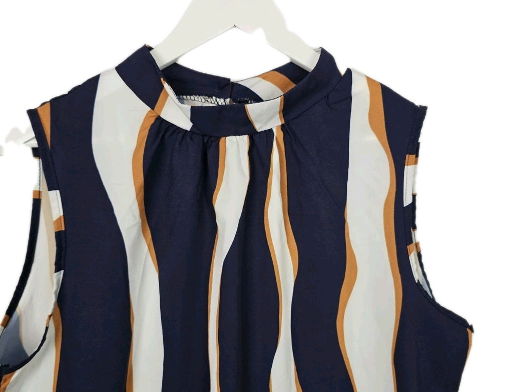 EK9135 Damen Bluse von Cloud 5ive, blau-braun-weiß, Gr.XXL1