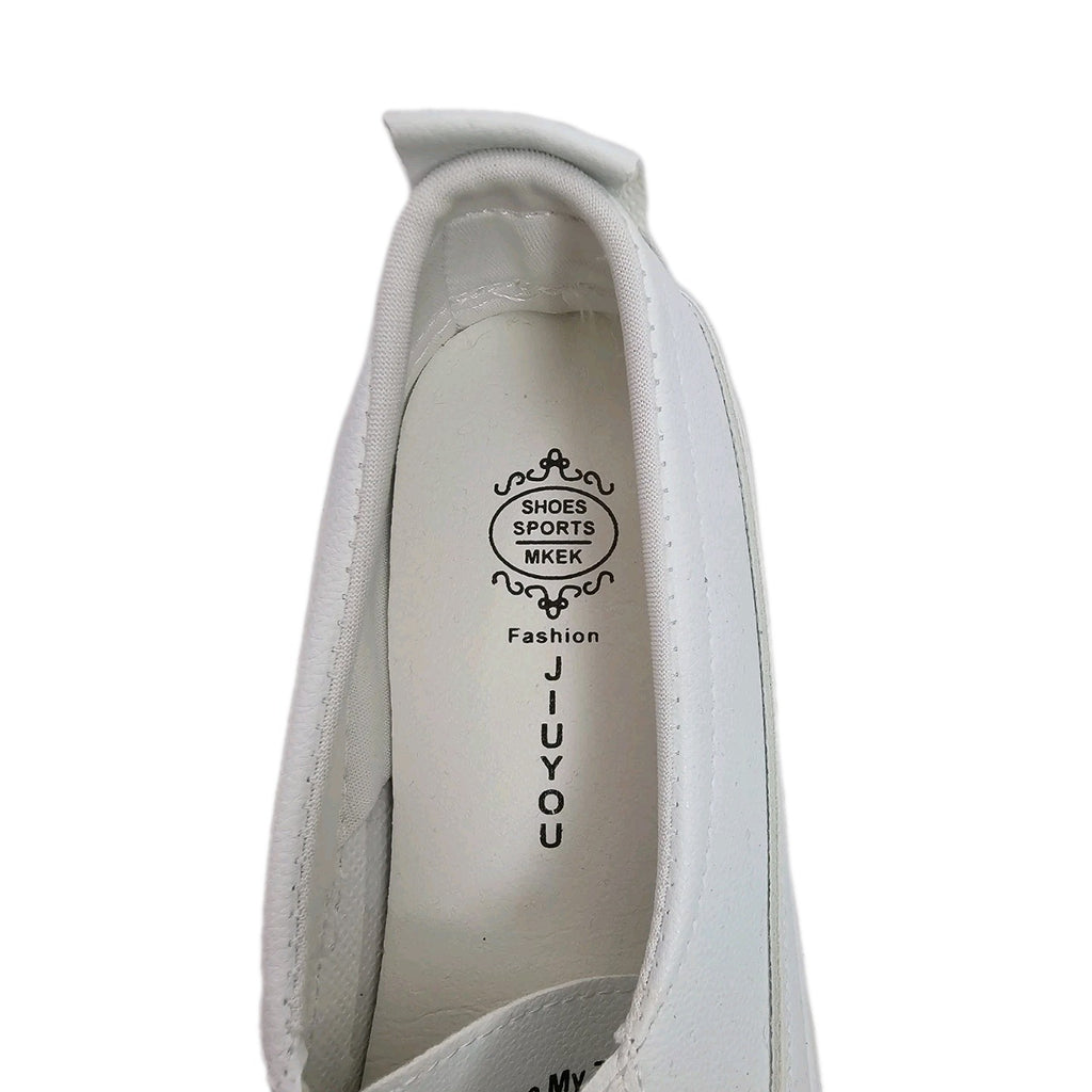 ES872 Damen Ballerinas von Jiuyou, Weiß, Gr. 415