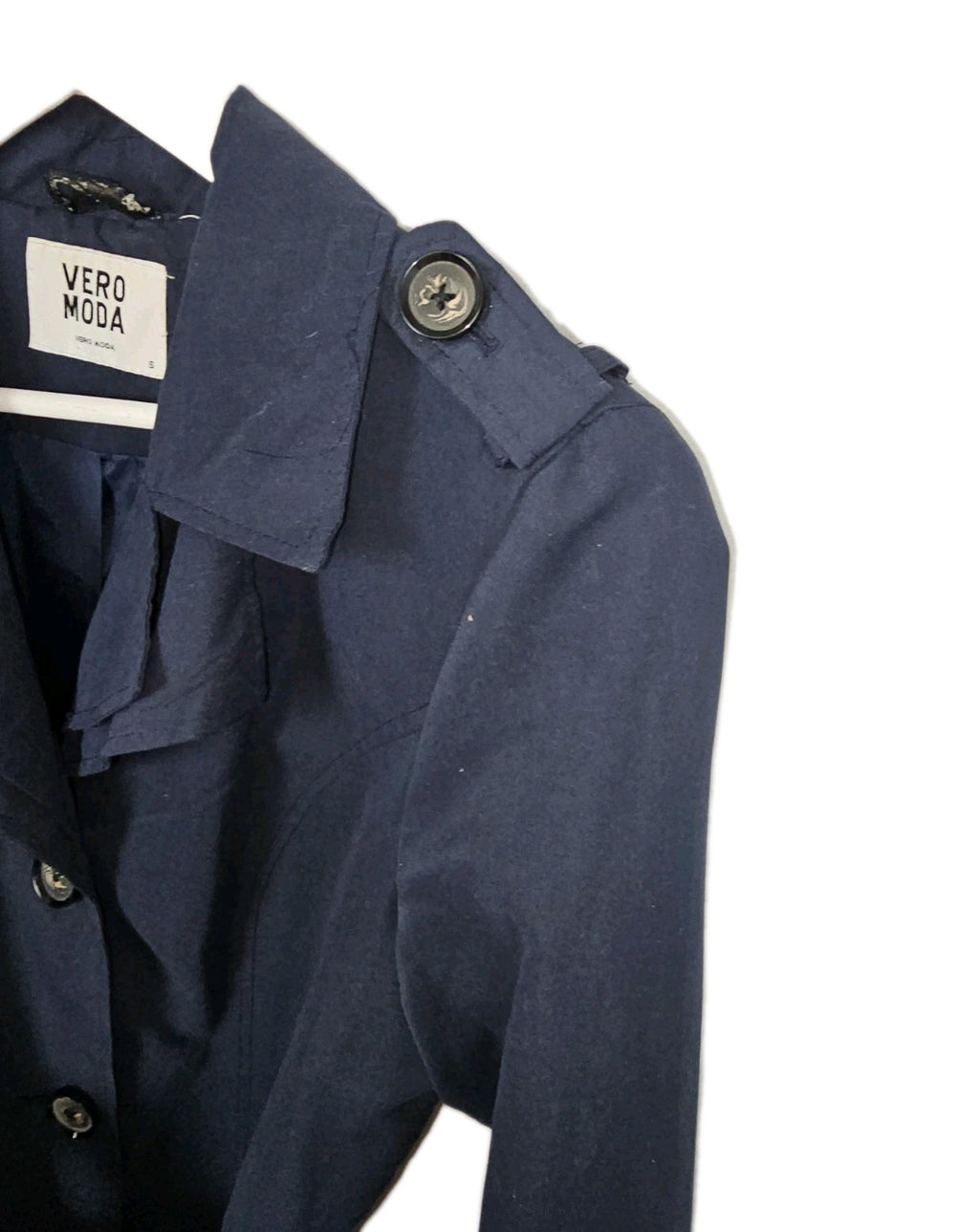 EK11213 Damen Trenchcoat kurz von Vero Moda, blau, Gr.S4