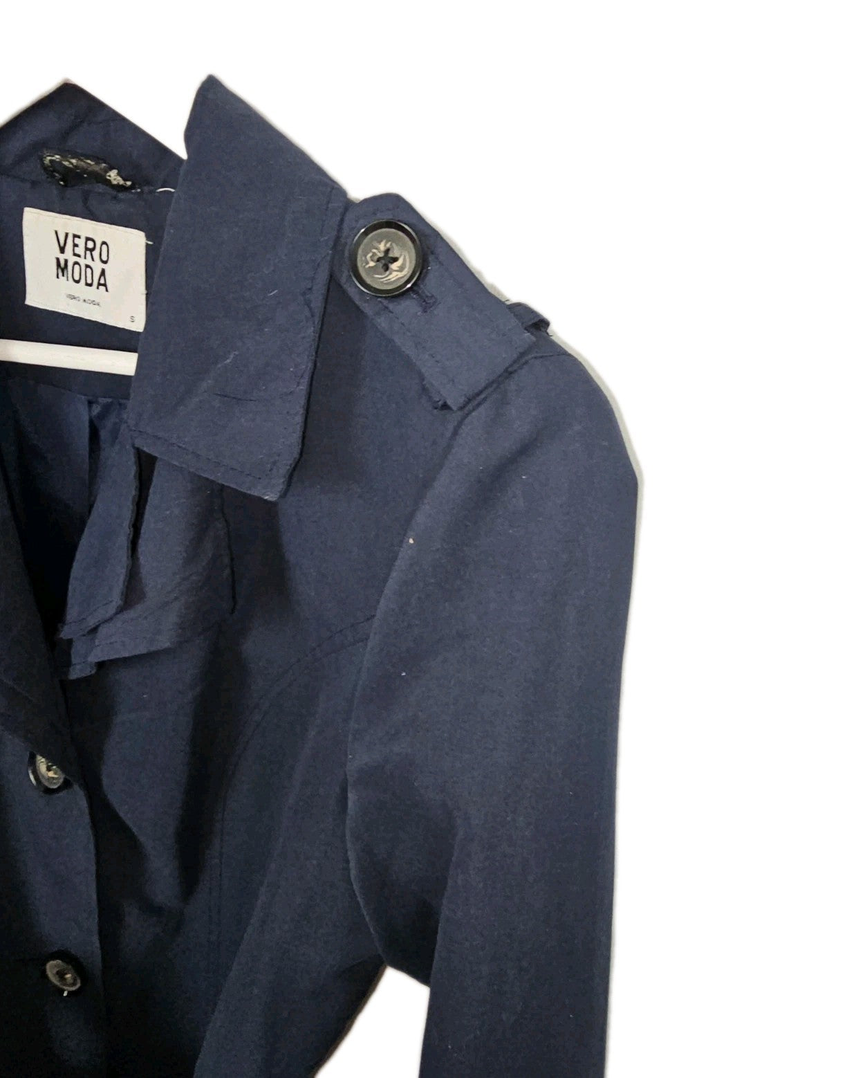 EK11213 Damen Trenchcoat kurz von Vero Moda, blau, Gr.S4