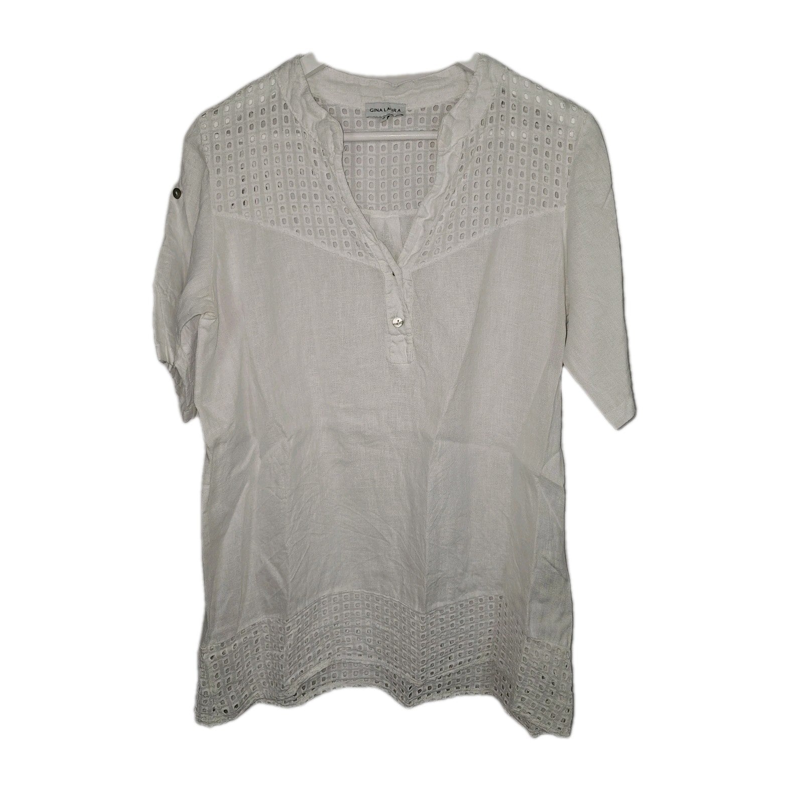 EK10004 Damen Bluse von Gina Laura, Weiß, Gr. S0